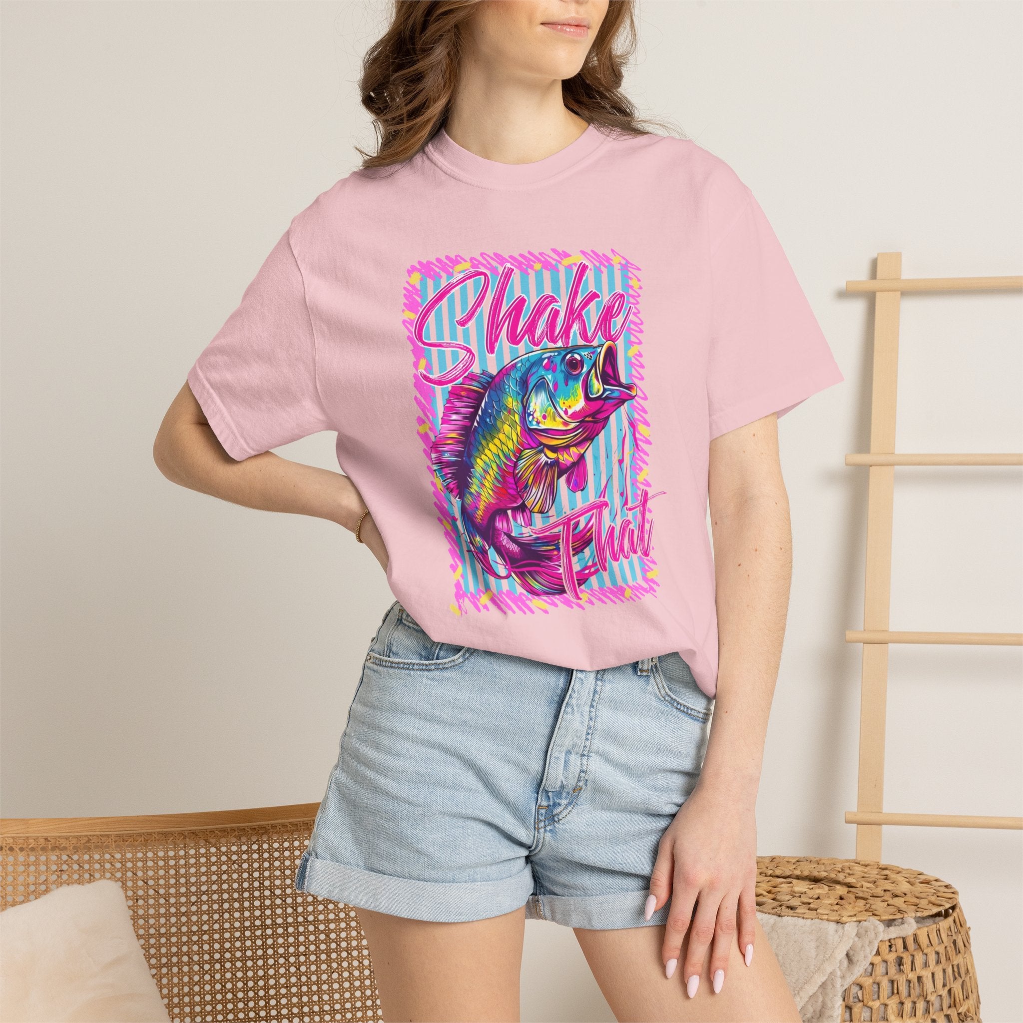 "Shake That" — Retro Neon Fishing Tee