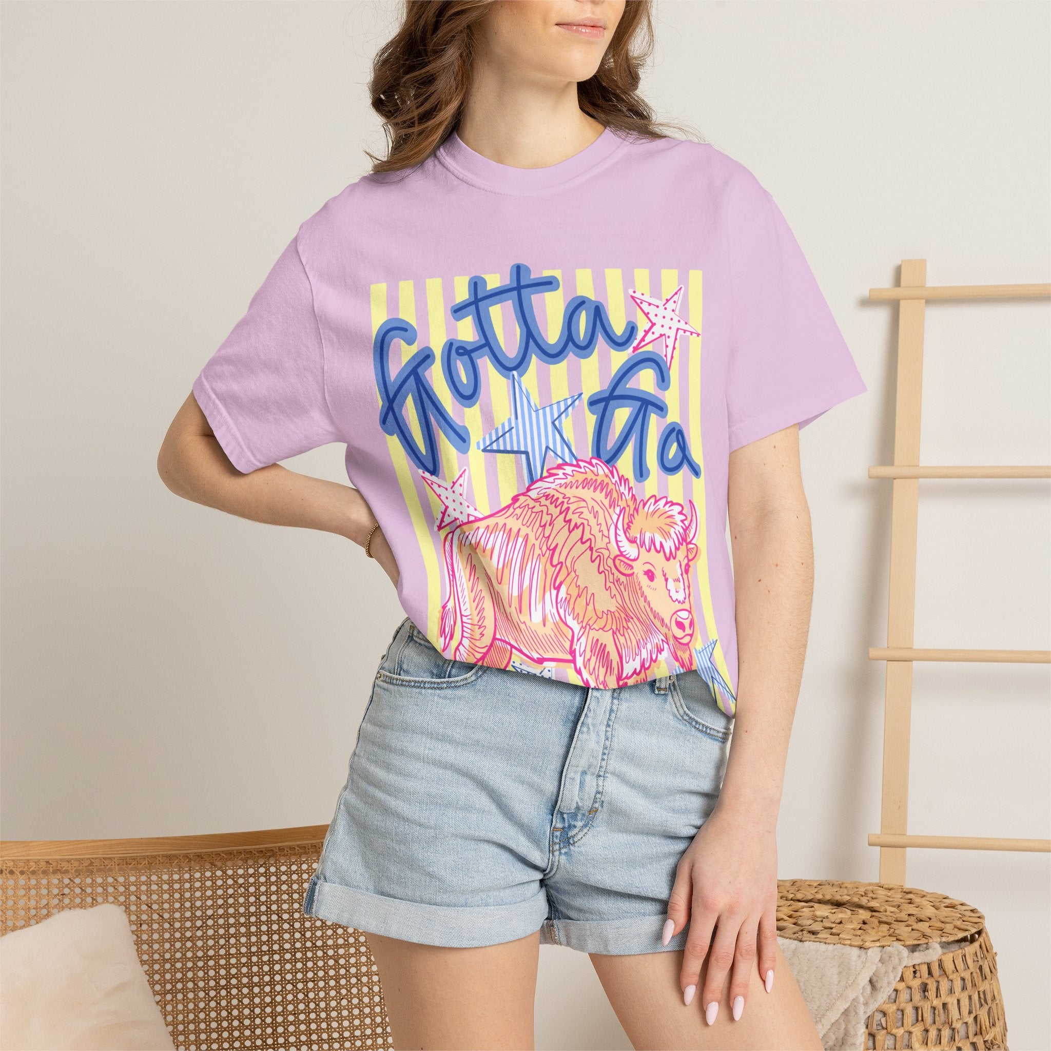 Gotta Go Buffalo T-Shirt — Retro Neon Bison Graphic Tee