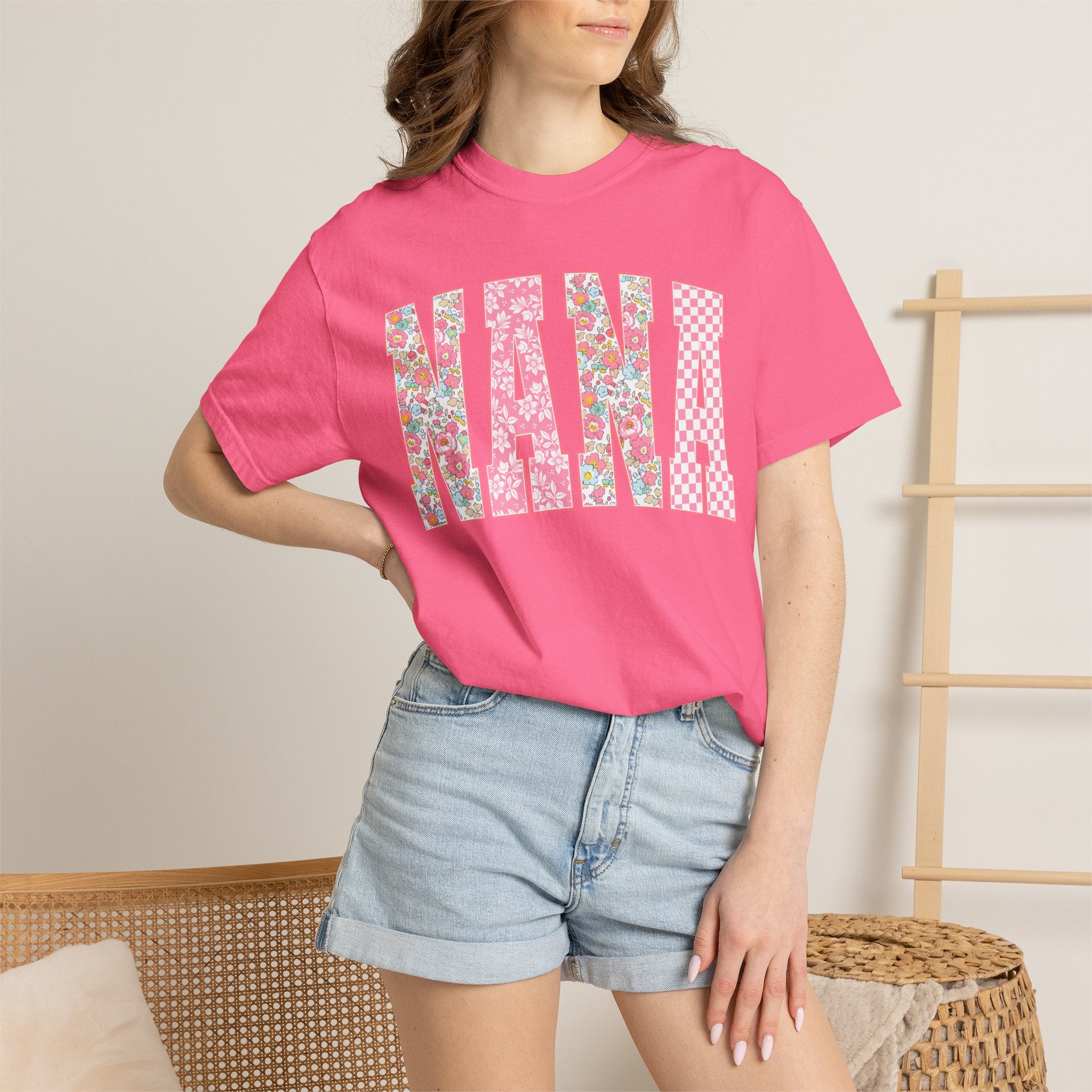 Nana Floral Pink Graphic Tee
