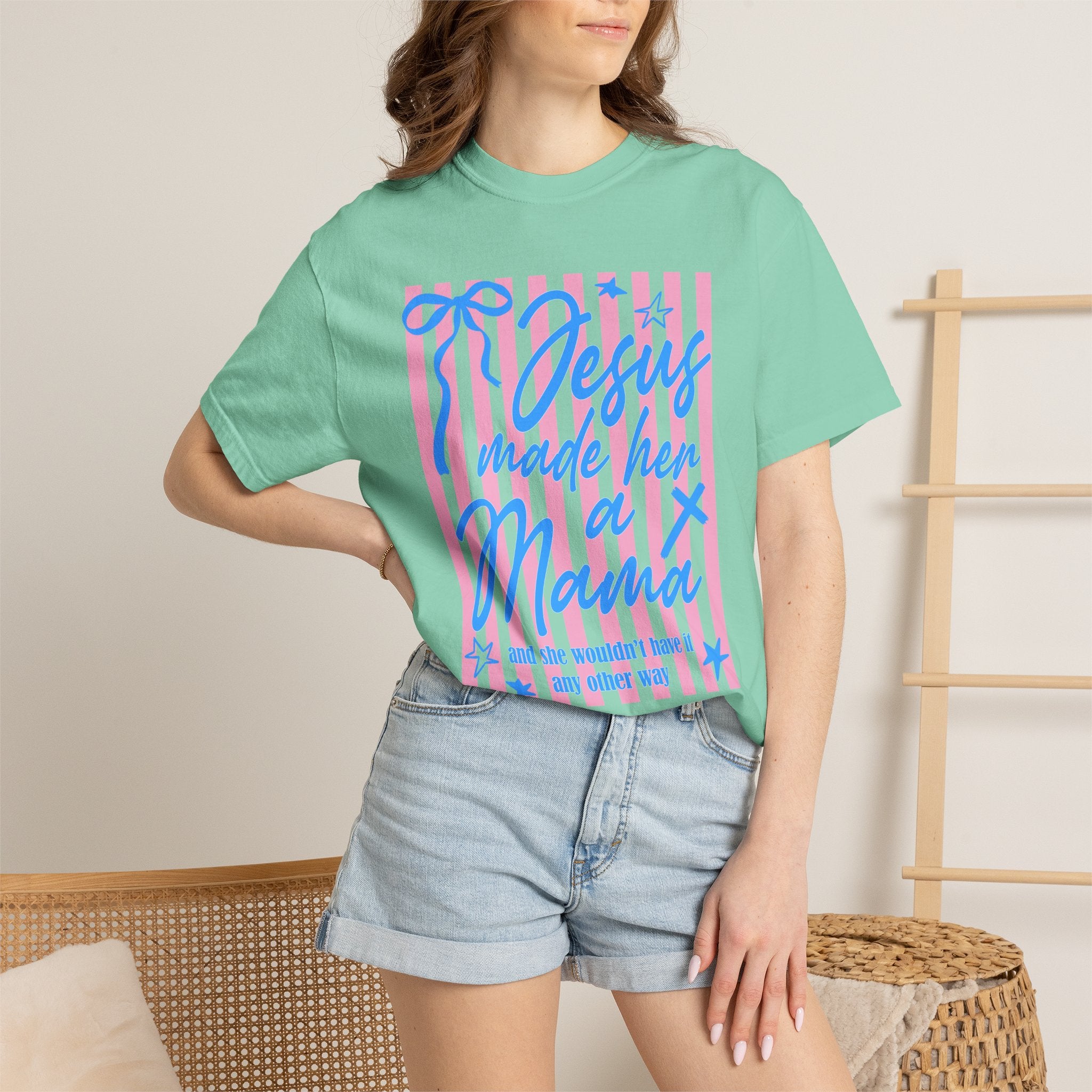 Jesus Made Her a Mama Graphic T-Shirt — Faith-Based Mother's Day Tee