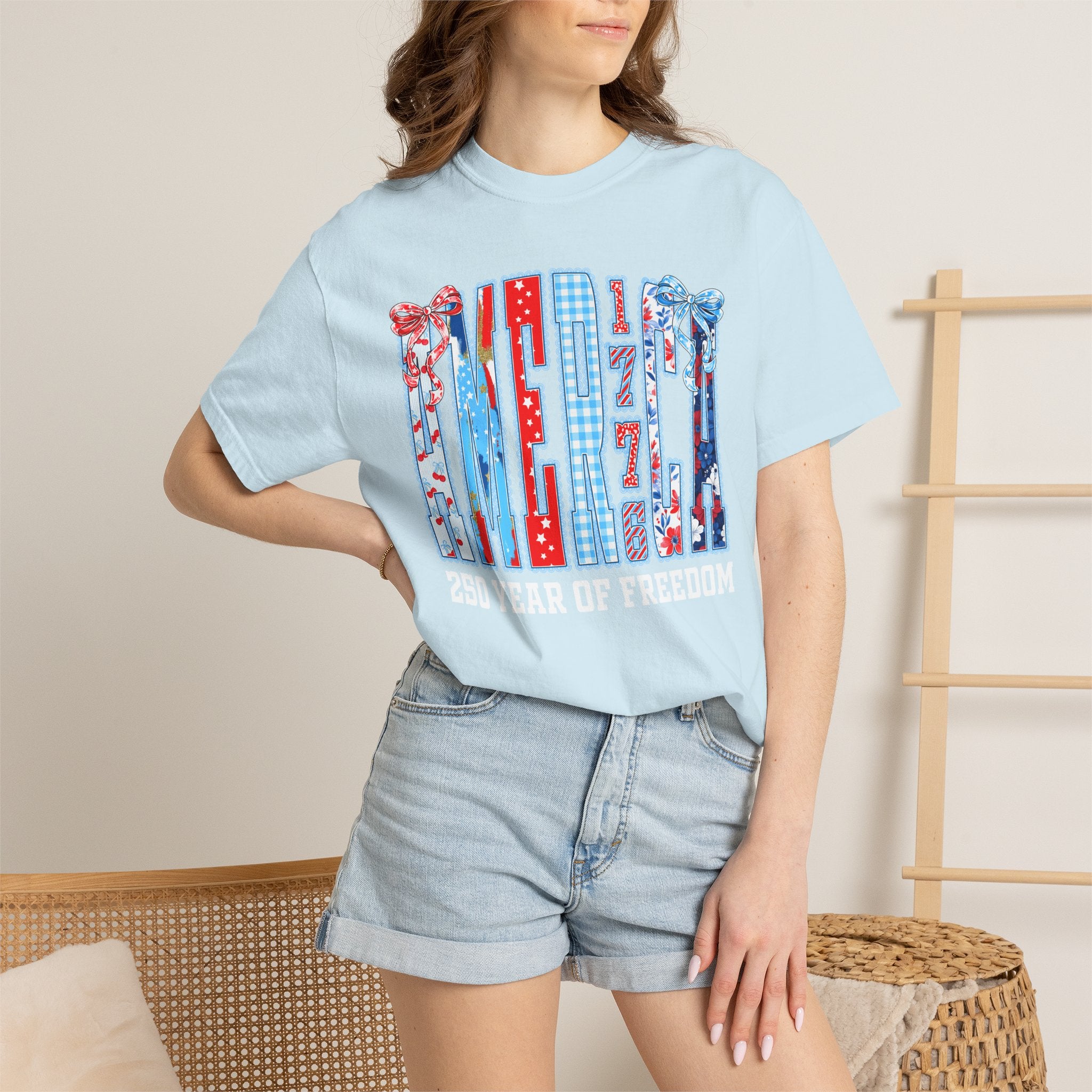 Patriotic Ribbon Flag T-Shirt — Red White Blue 4th of July Tee