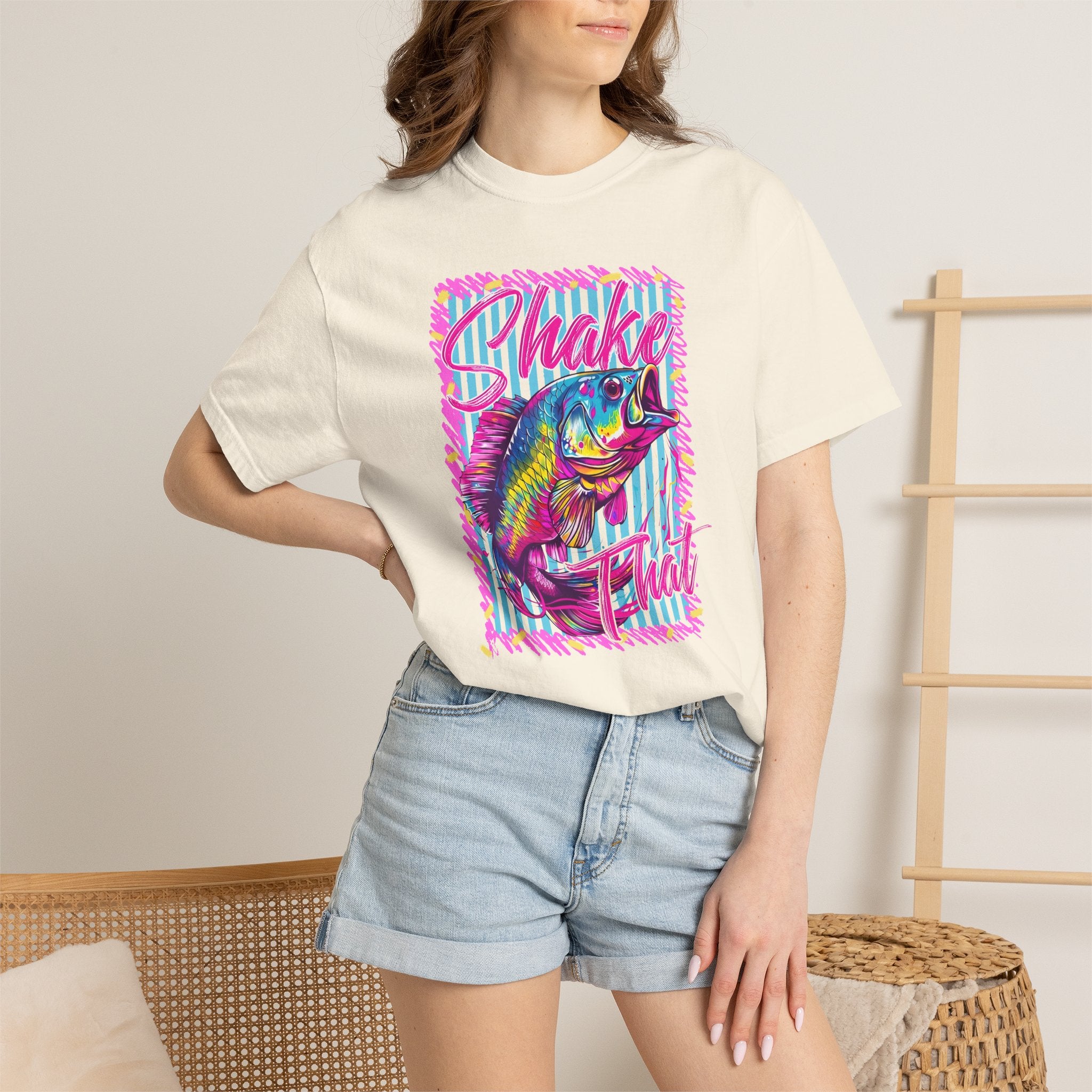 "Shake That" — Retro Neon Fishing Tee