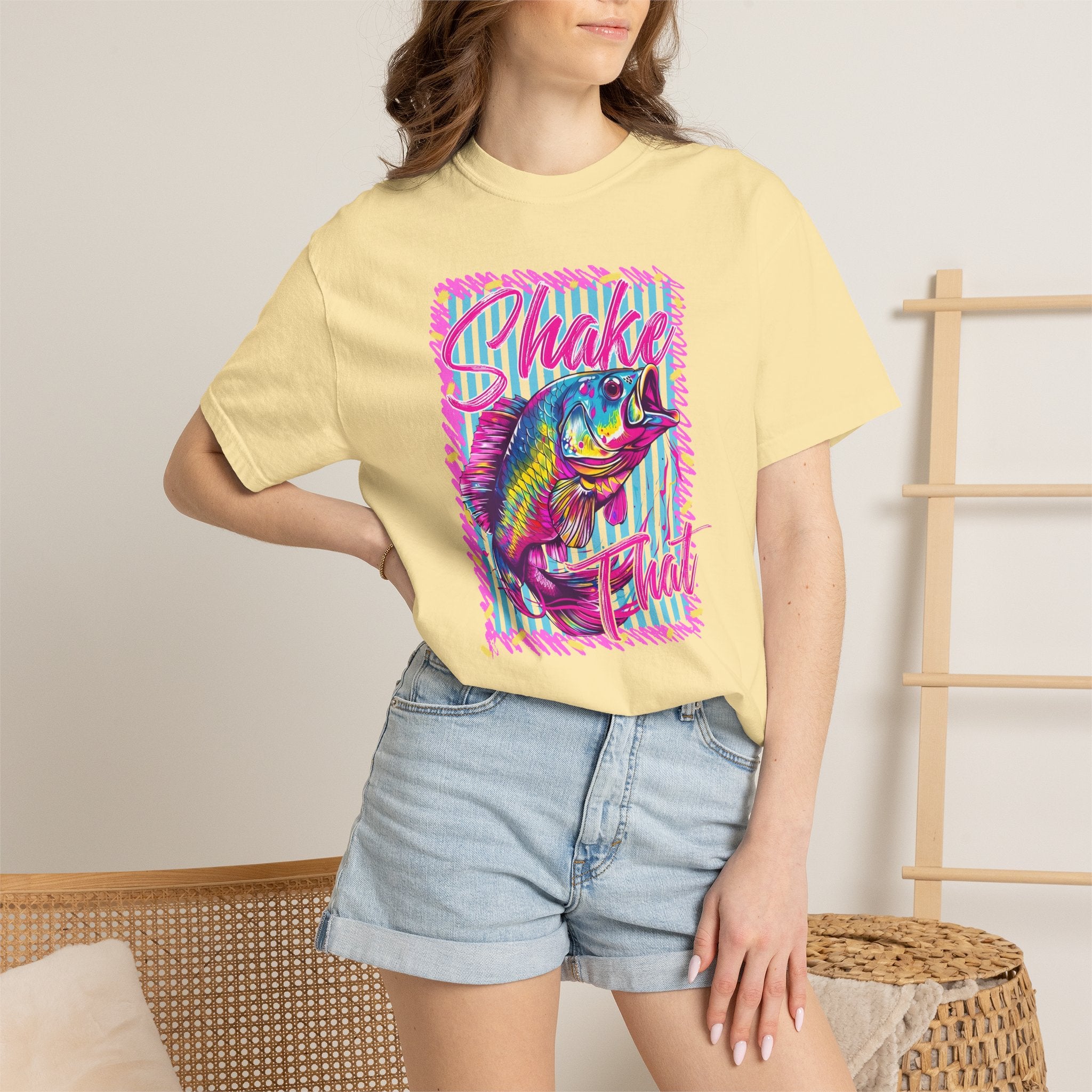 "Shake That" — Retro Neon Fishing Tee