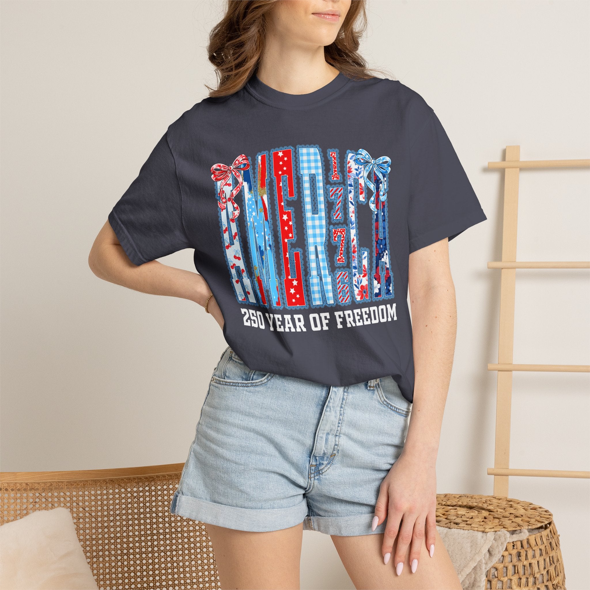 Patriotic Ribbon Flag T-Shirt — Red White Blue 4th of July Tee
