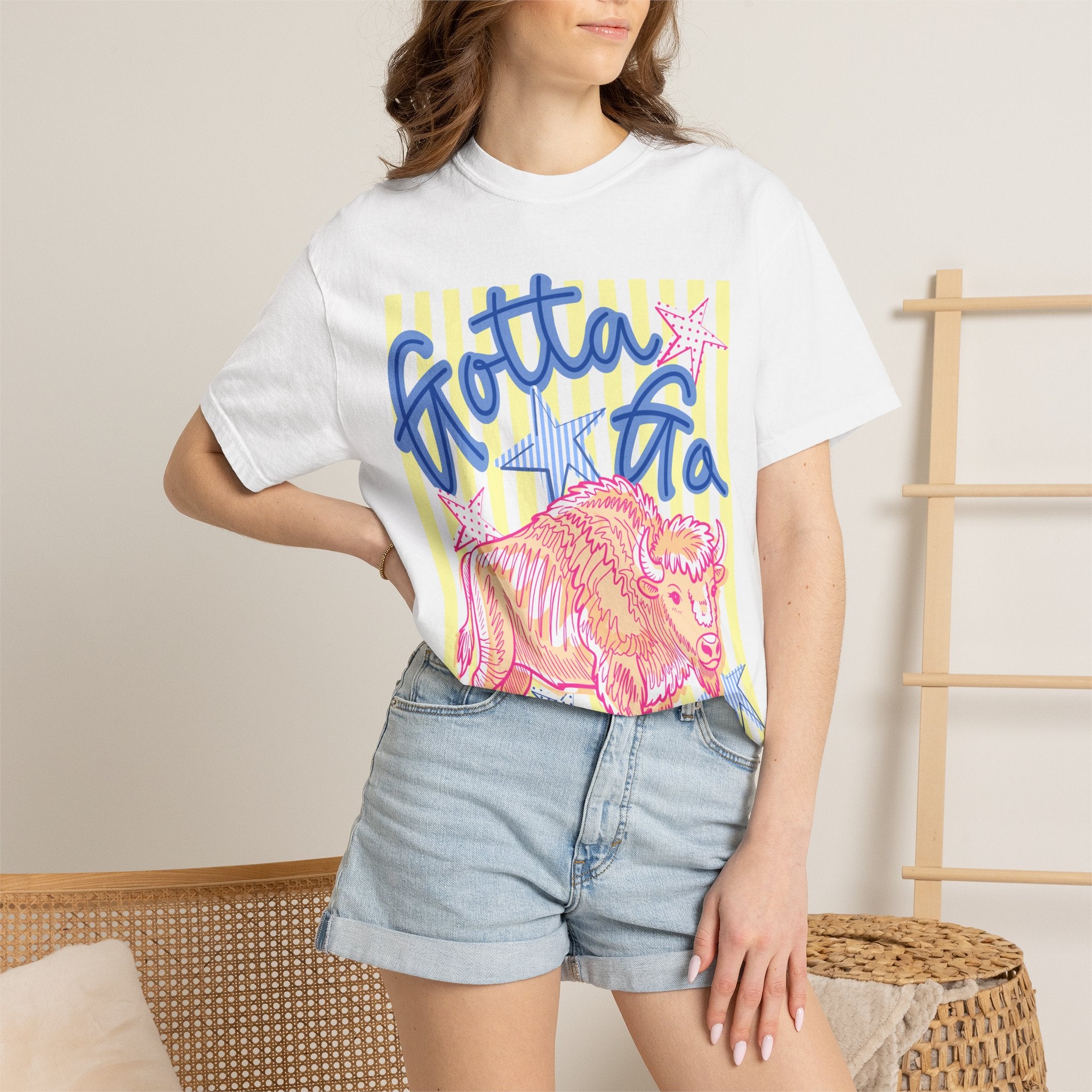 Gotta Go Buffalo T-Shirt — Retro Neon Bison Graphic Tee