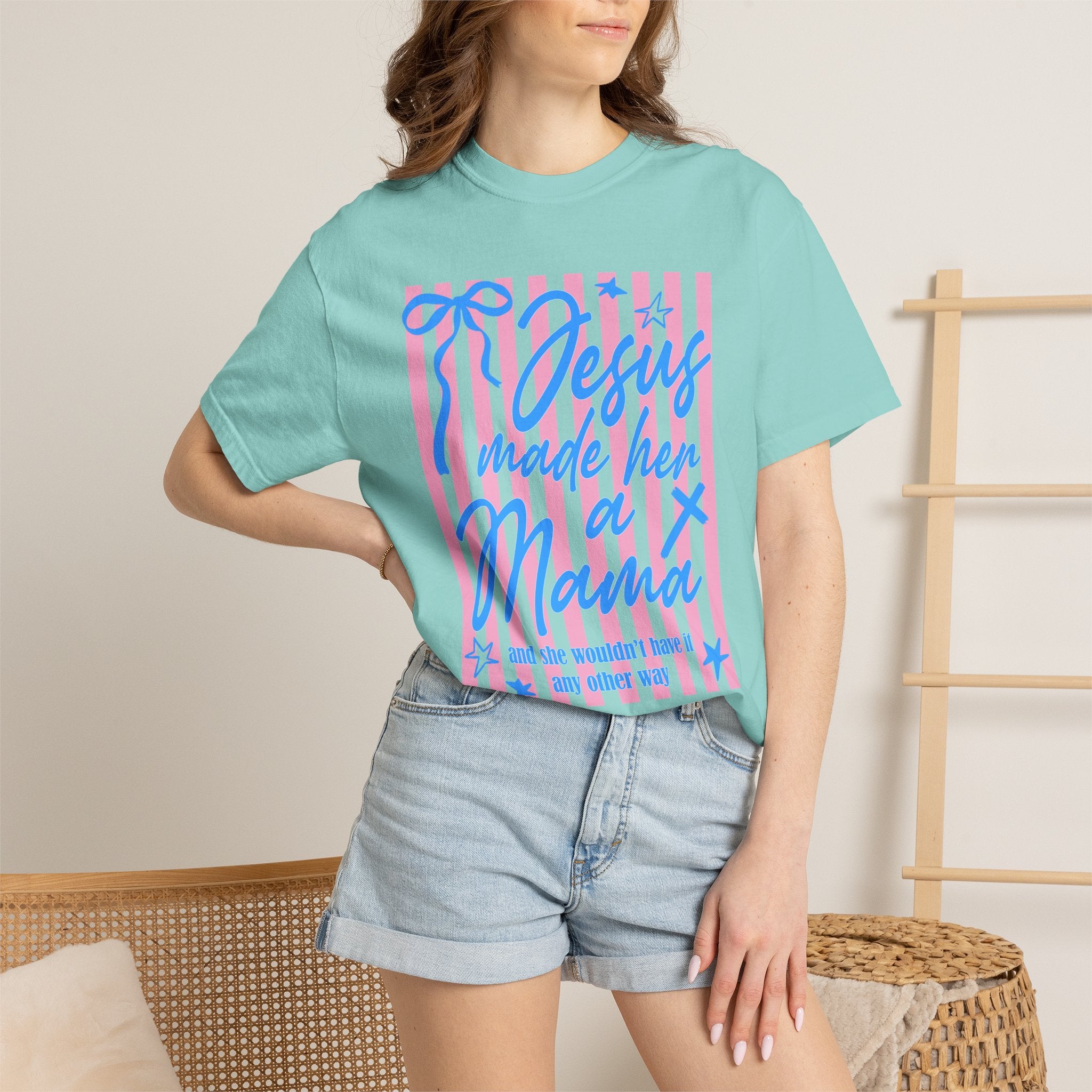 Jesus Made Her a Mama Graphic T-Shirt — Faith-Based Mother's Day Tee