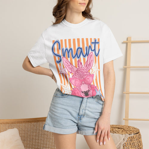 Smart Donkey Graphic T-Shirt — Colorful Retro Striped Animal Tee