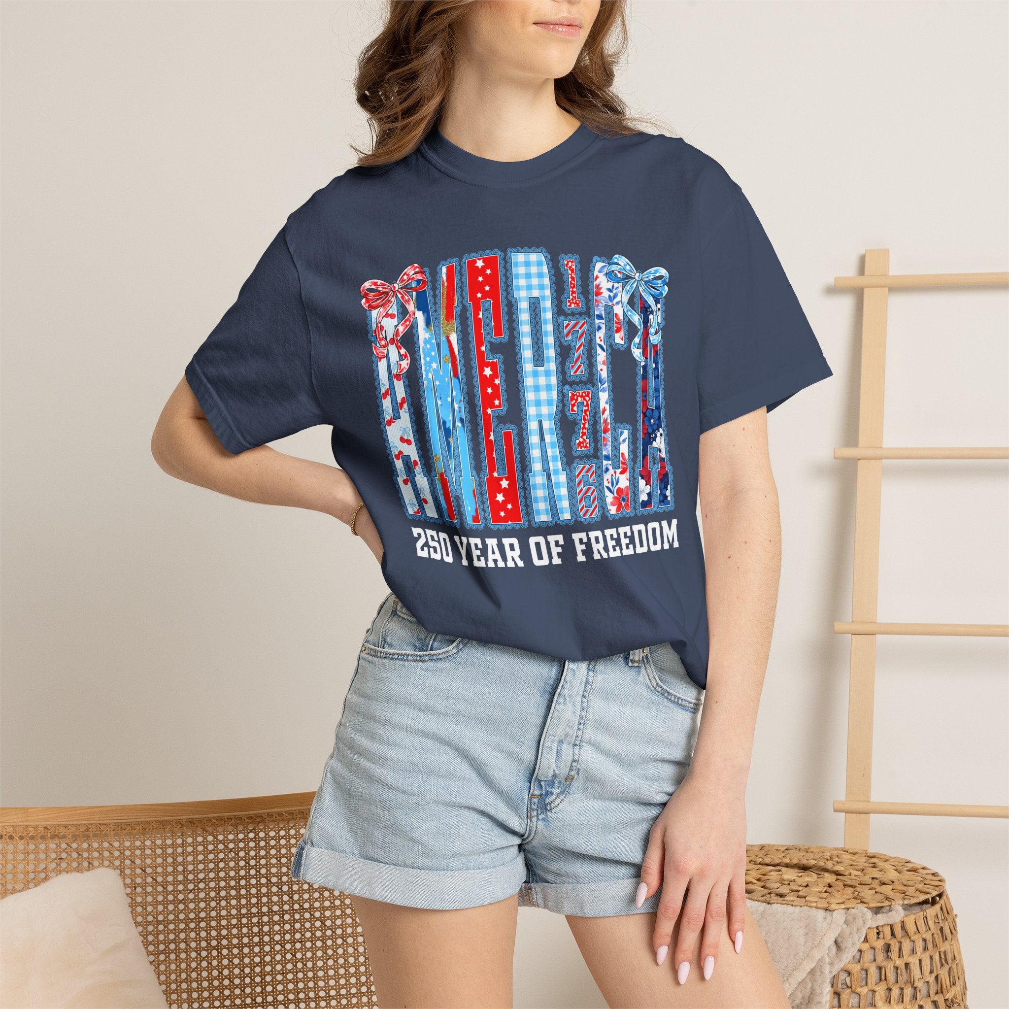 Patriotic Ribbon Flag T-Shirt — Red White Blue 4th of July Tee