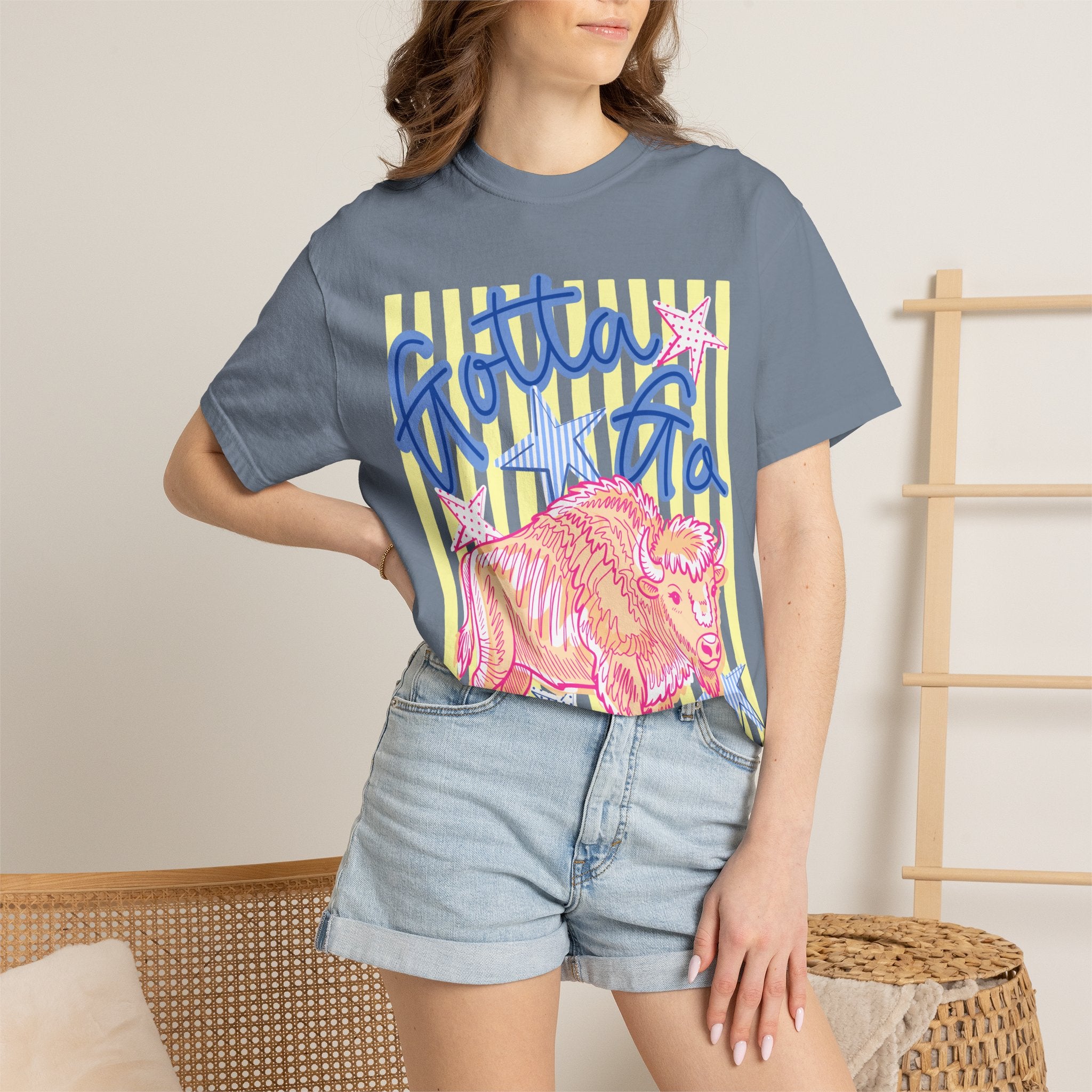 Gotta Go Buffalo T-Shirt — Retro Neon Bison Graphic Tee