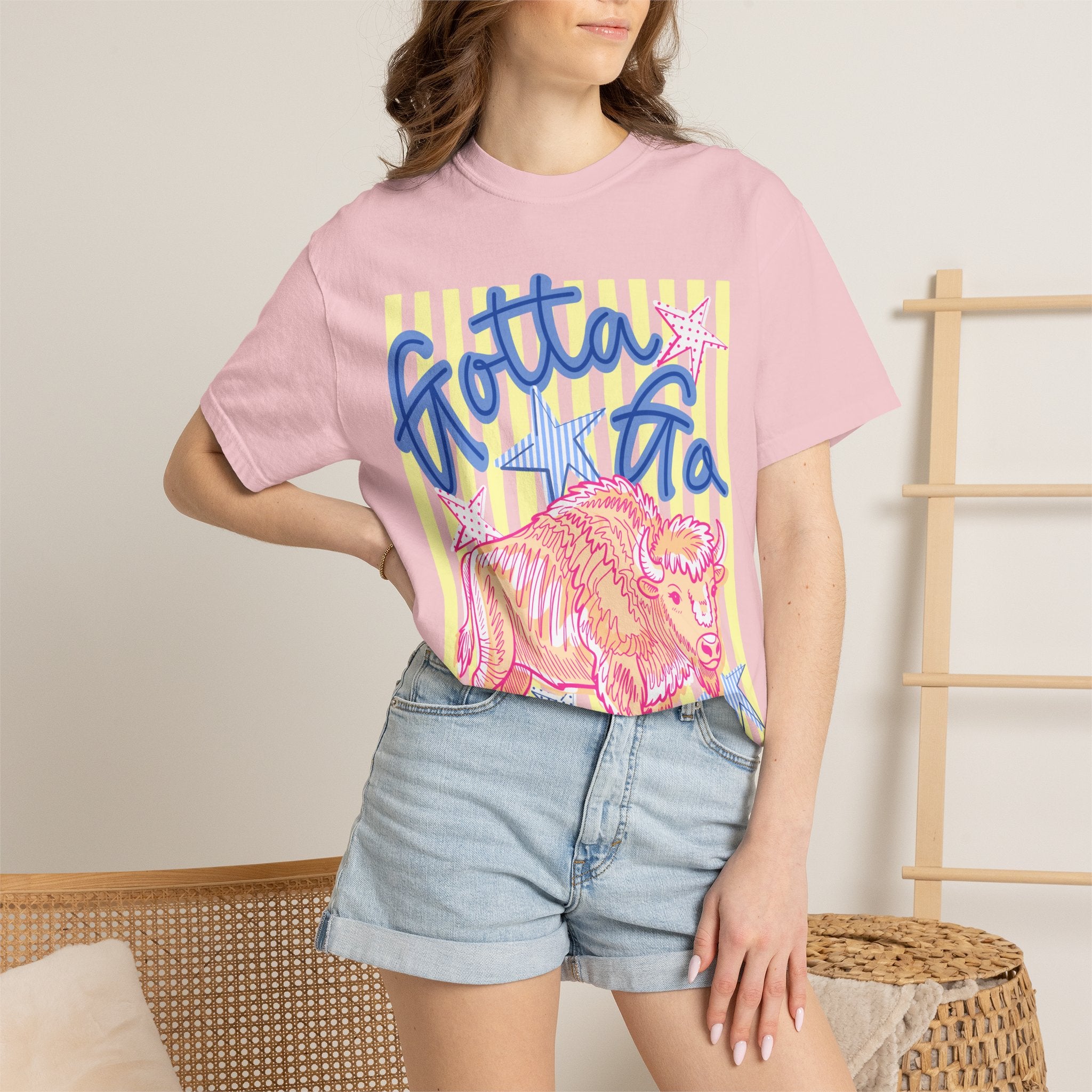 Gotta Go Buffalo T-Shirt — Retro Neon Bison Graphic Tee