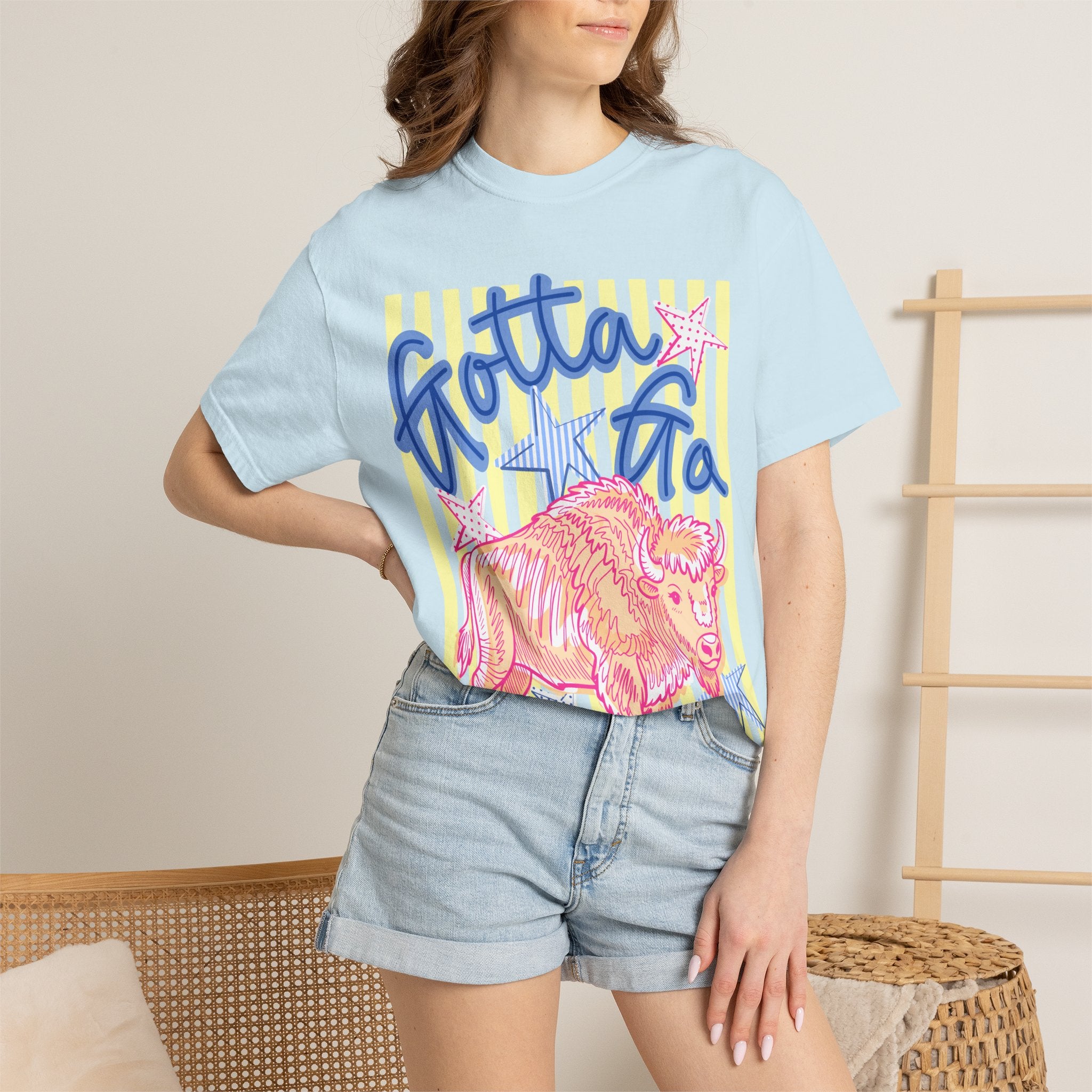 Gotta Go Buffalo T-Shirt — Retro Neon Bison Graphic Tee