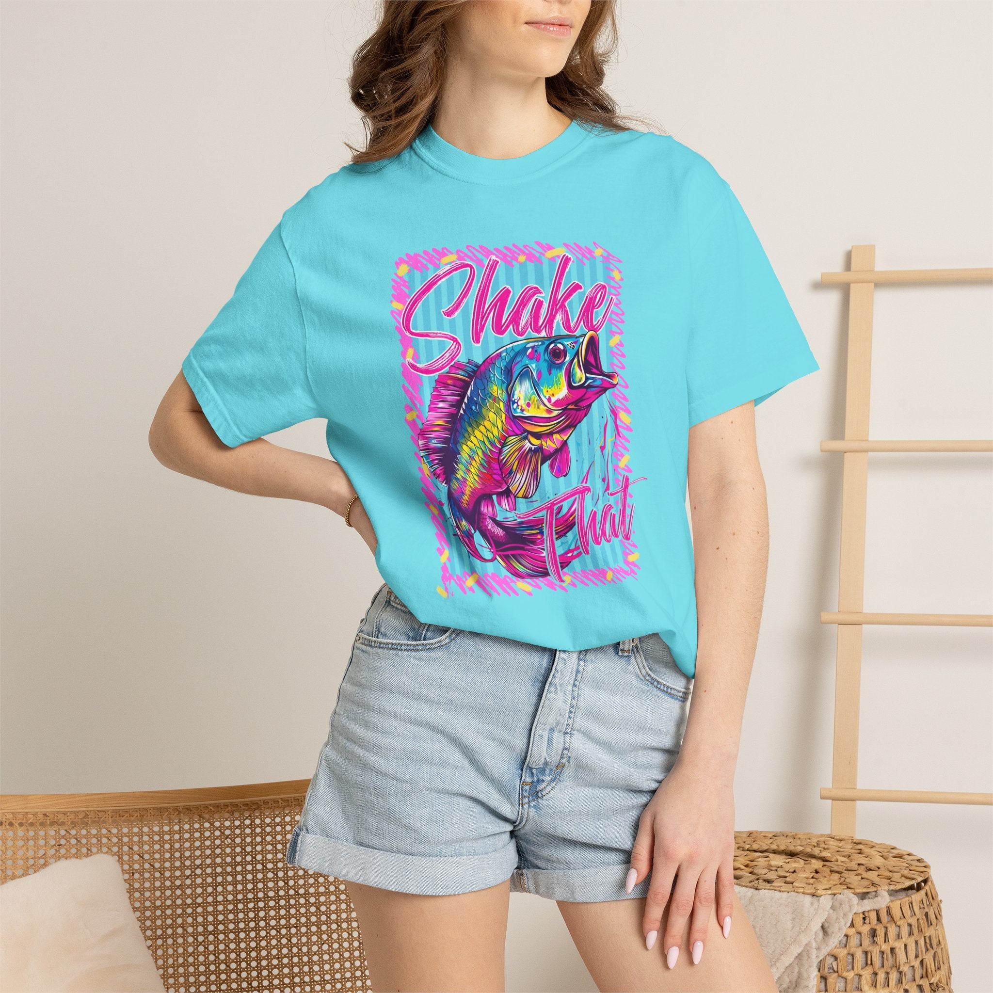 "Shake That" — Retro Neon Fishing Tee