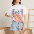 Easy Tiger Tee — Retro Pink Stripes & Star Graphic T-Shirt