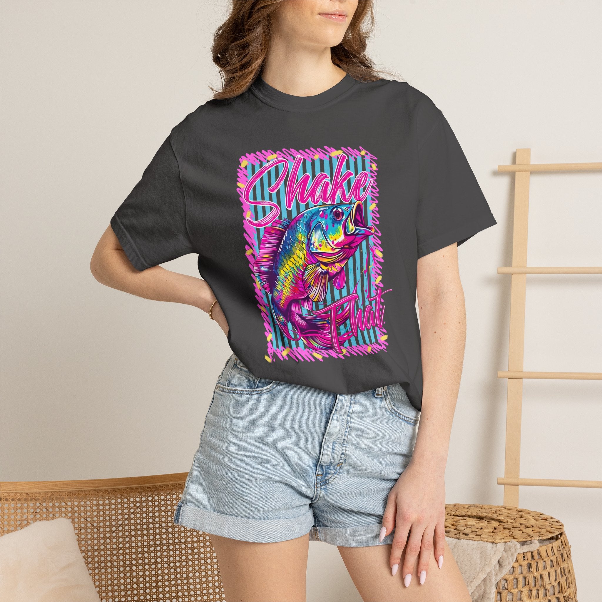 "Shake That" — Retro Neon Fishing Tee
