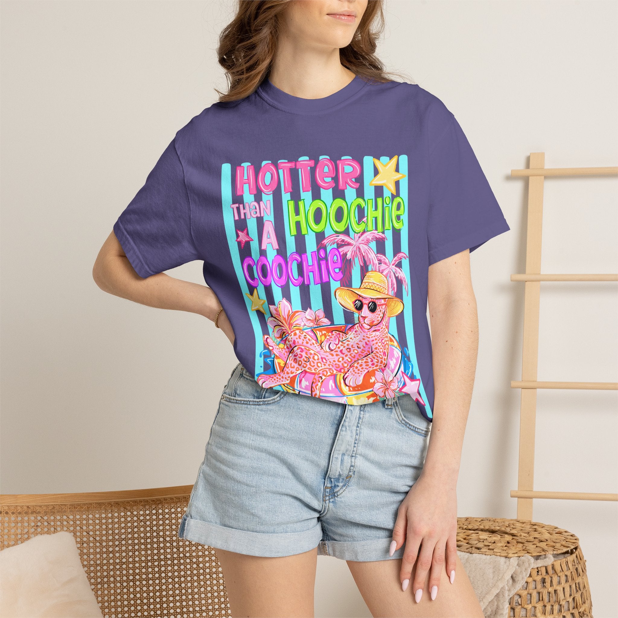 "Hotter Than a Hoochie Coochie" Retro Beach Tee