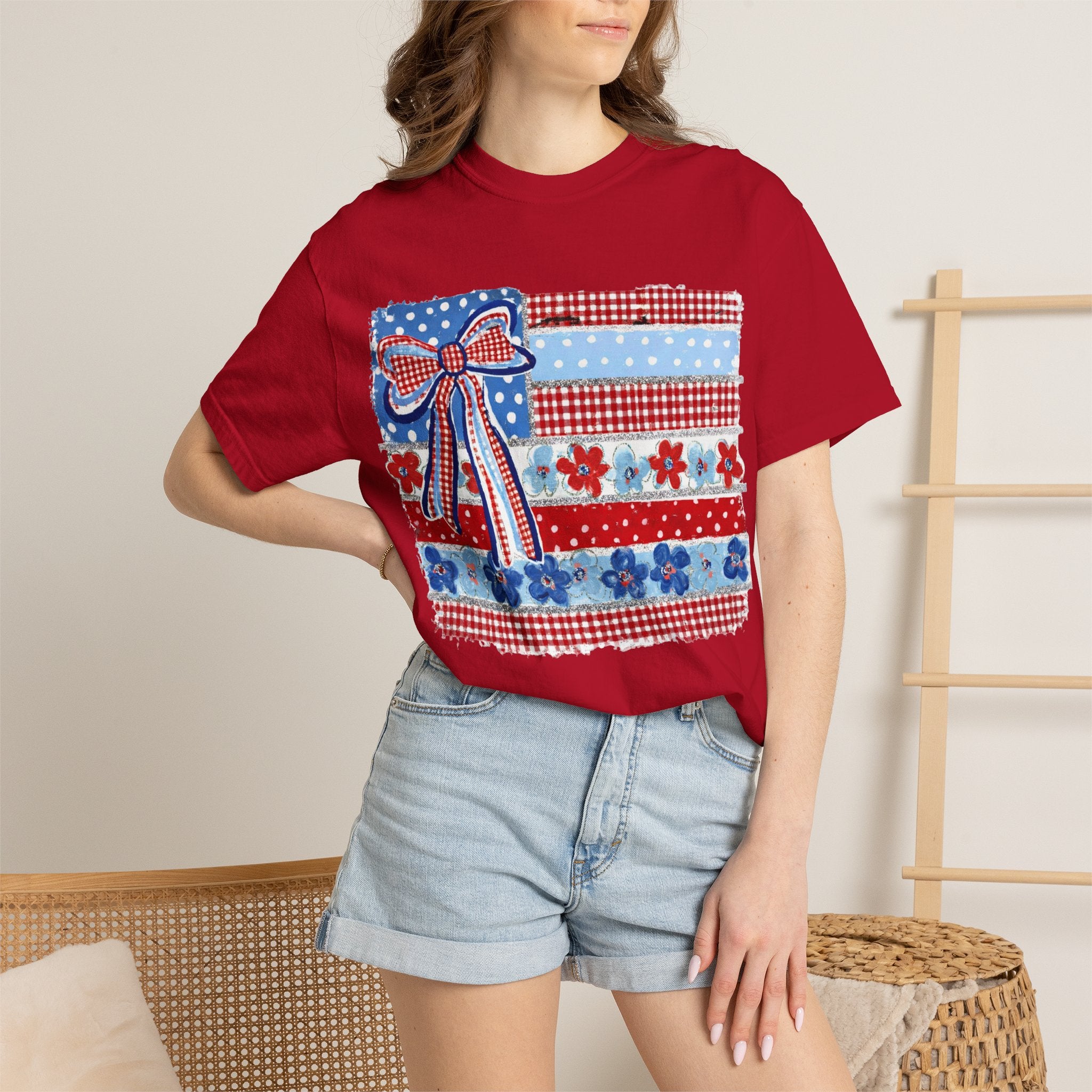 Patriotic Patchwork Flag T-Shirt