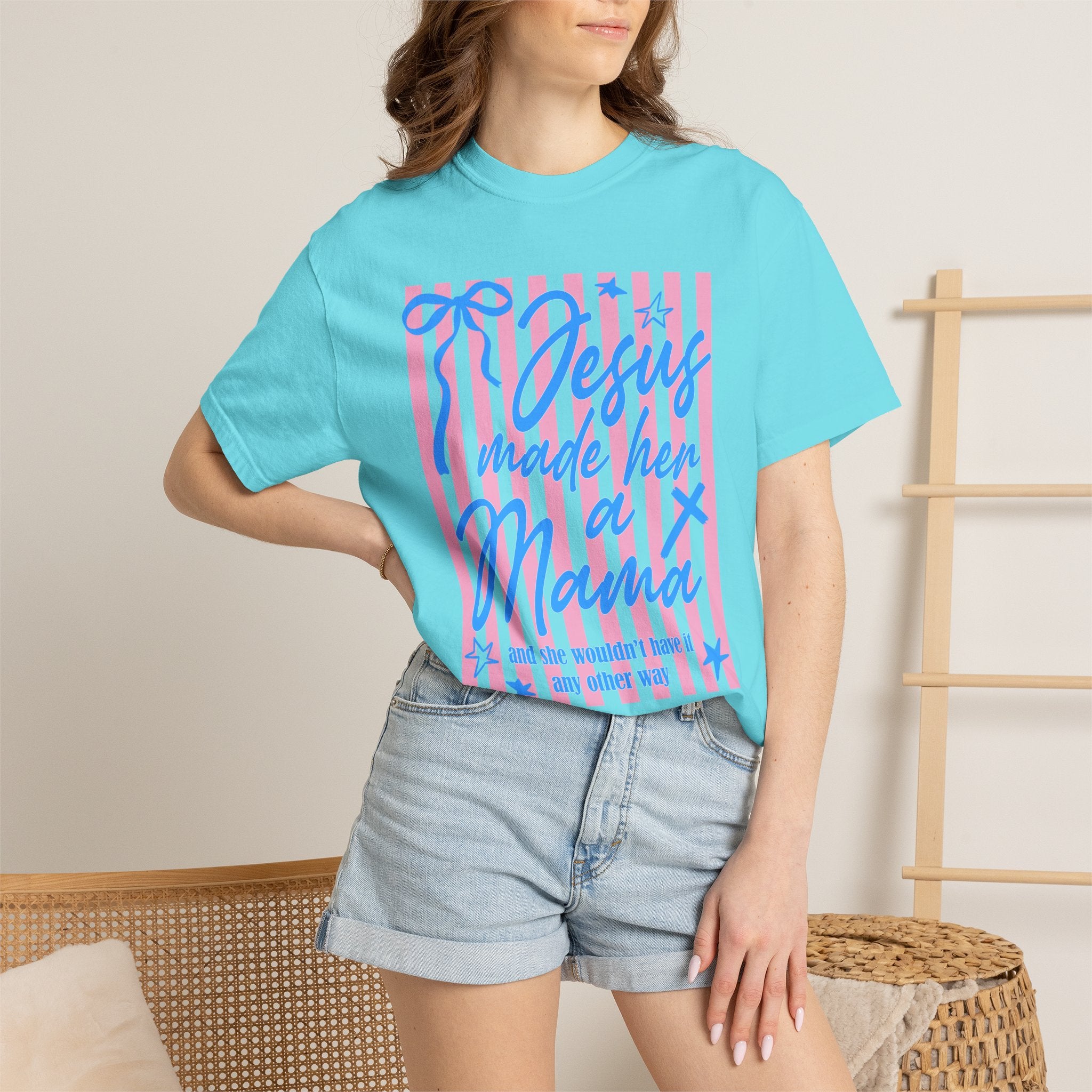 Jesus Made Her a Mama Graphic T-Shirt — Faith-Based Mother's Day Tee