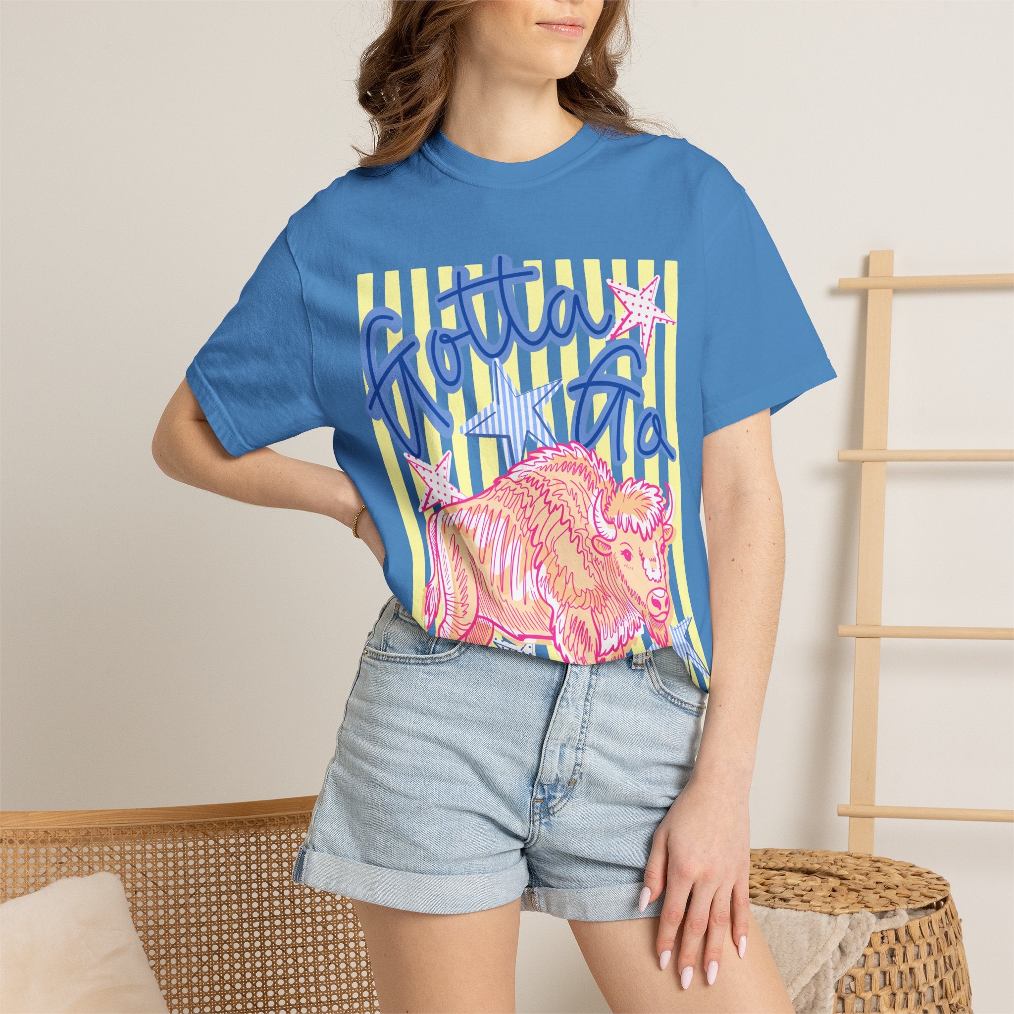 Gotta Go Buffalo T-Shirt — Retro Neon Bison Graphic Tee