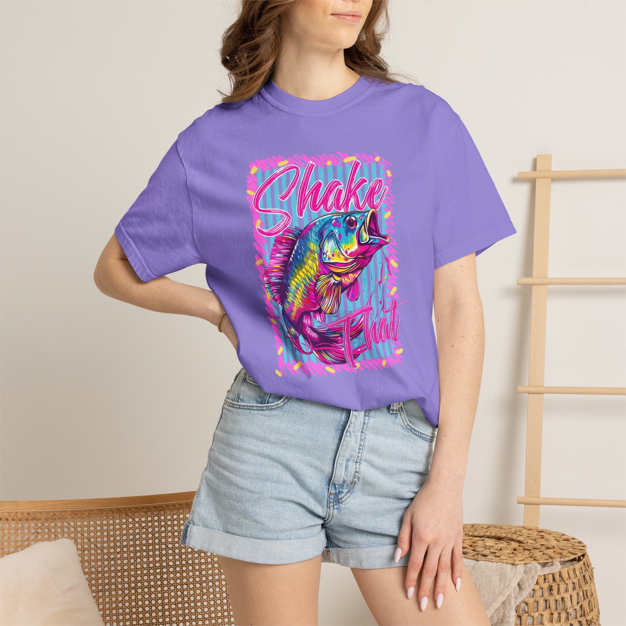 "Shake That" — Retro Neon Fishing Tee