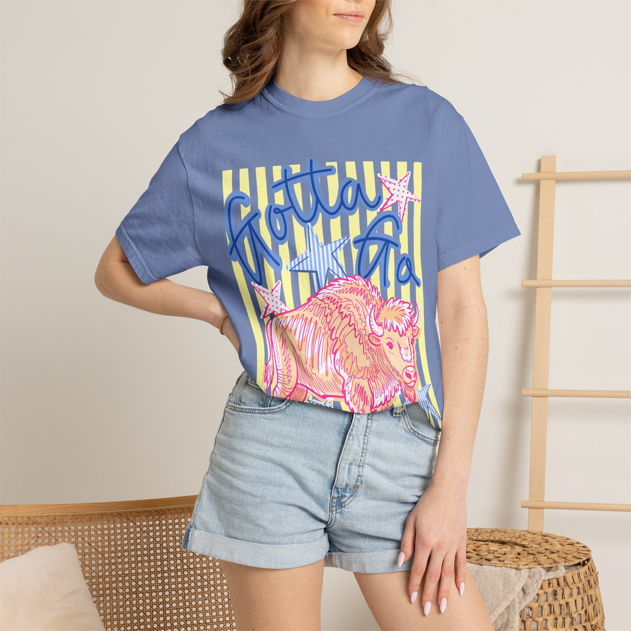 Gotta Go Buffalo T-Shirt — Retro Neon Bison Graphic Tee