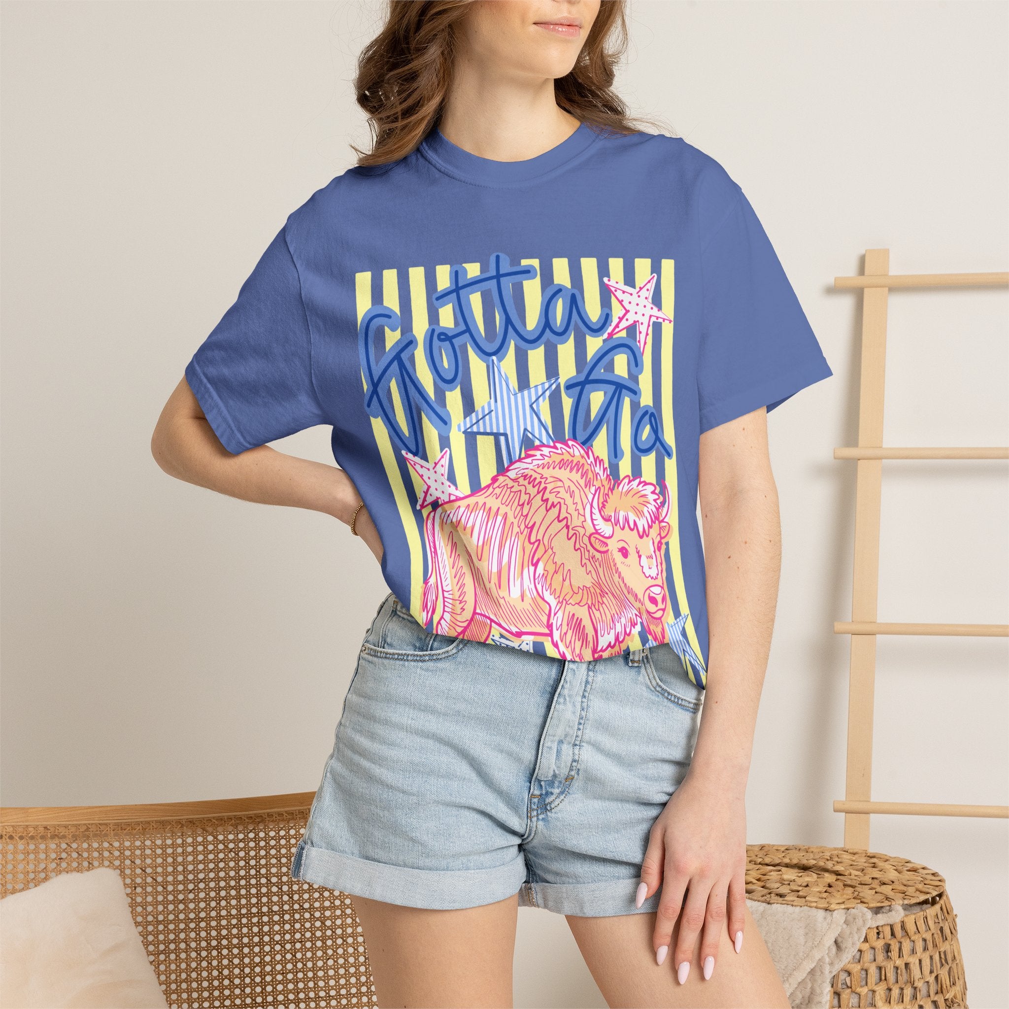 Gotta Go Buffalo T-Shirt — Retro Neon Bison Graphic Tee