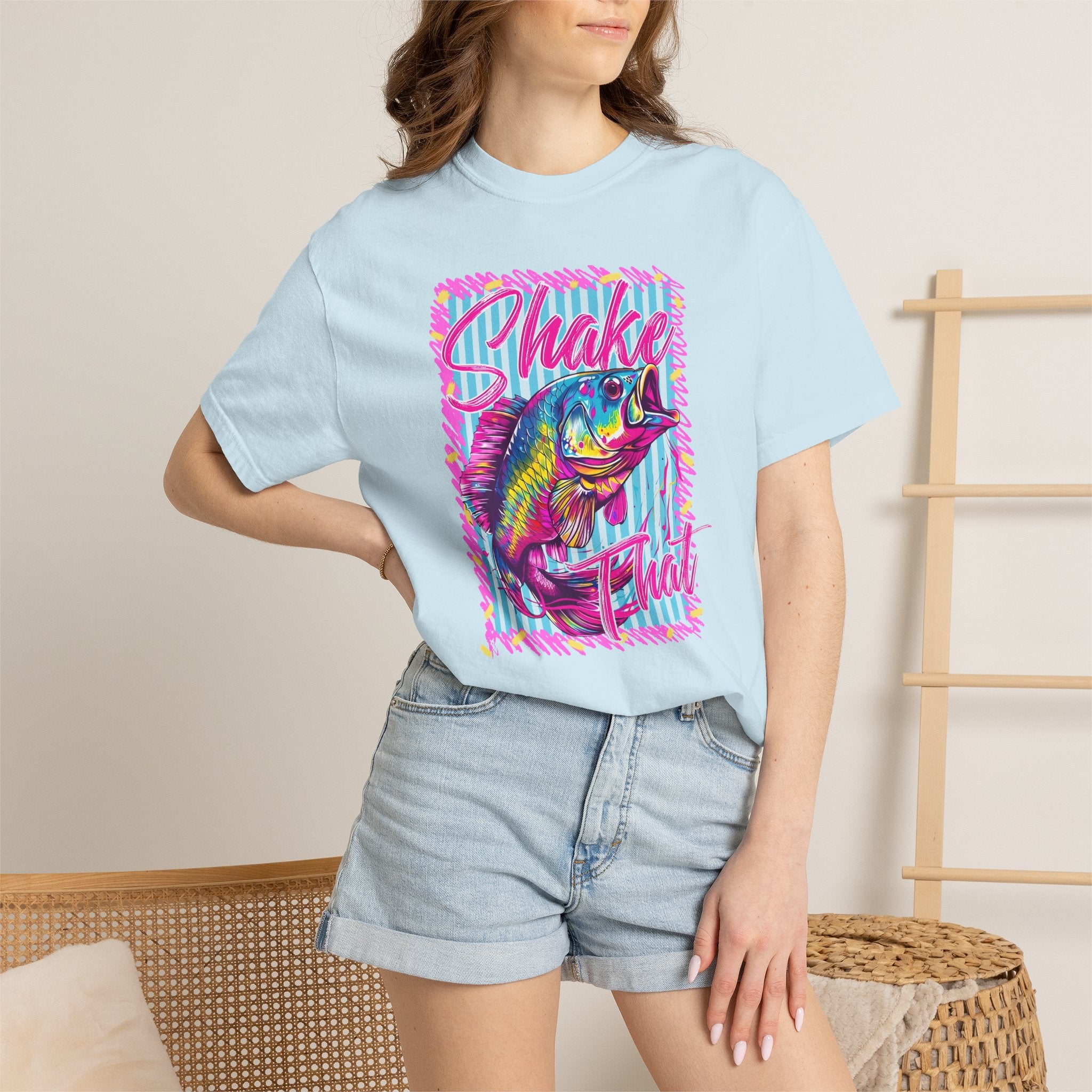 "Shake That" — Retro Neon Fishing Tee
