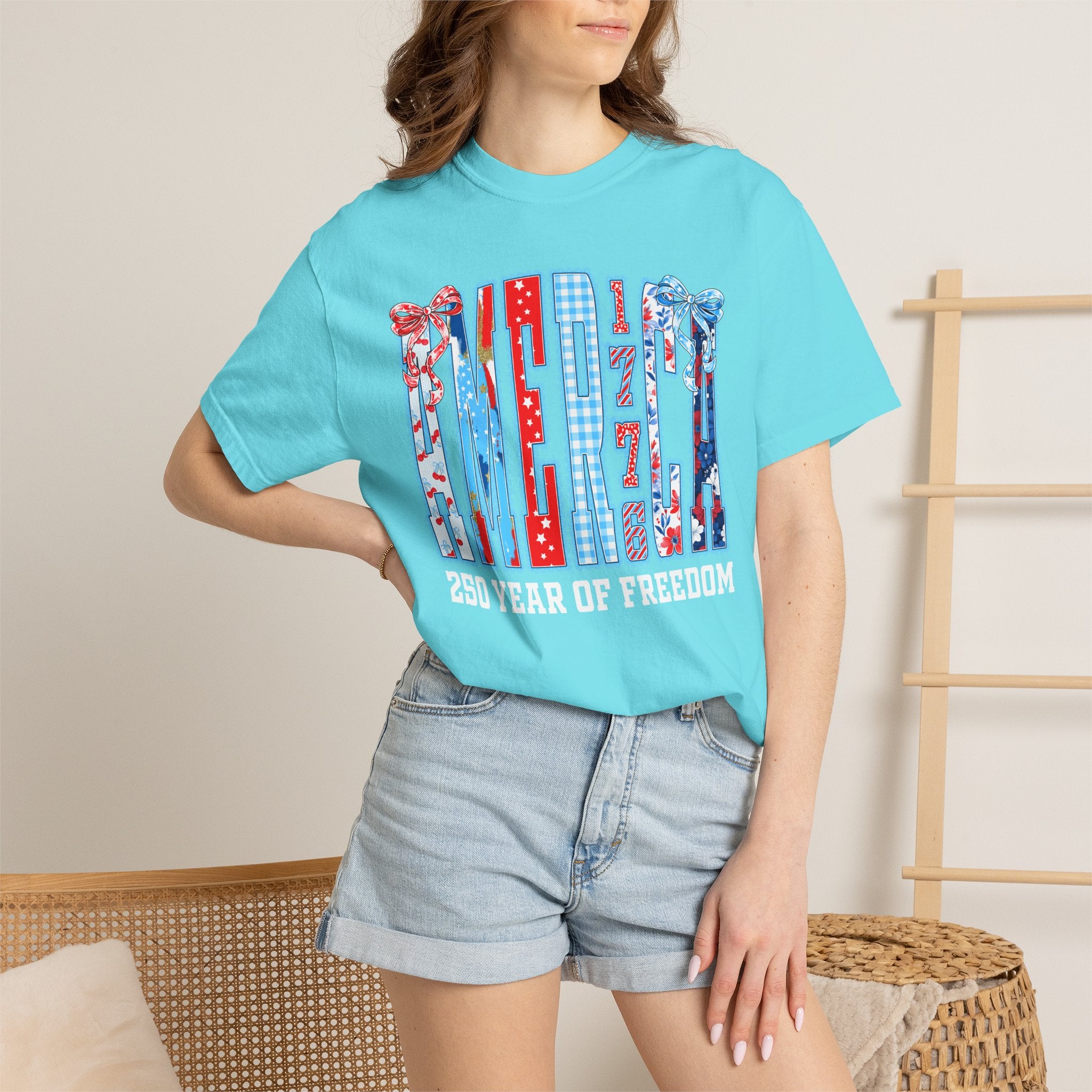 Patriotic Ribbon Flag T-Shirt — Red White Blue 4th of July Tee