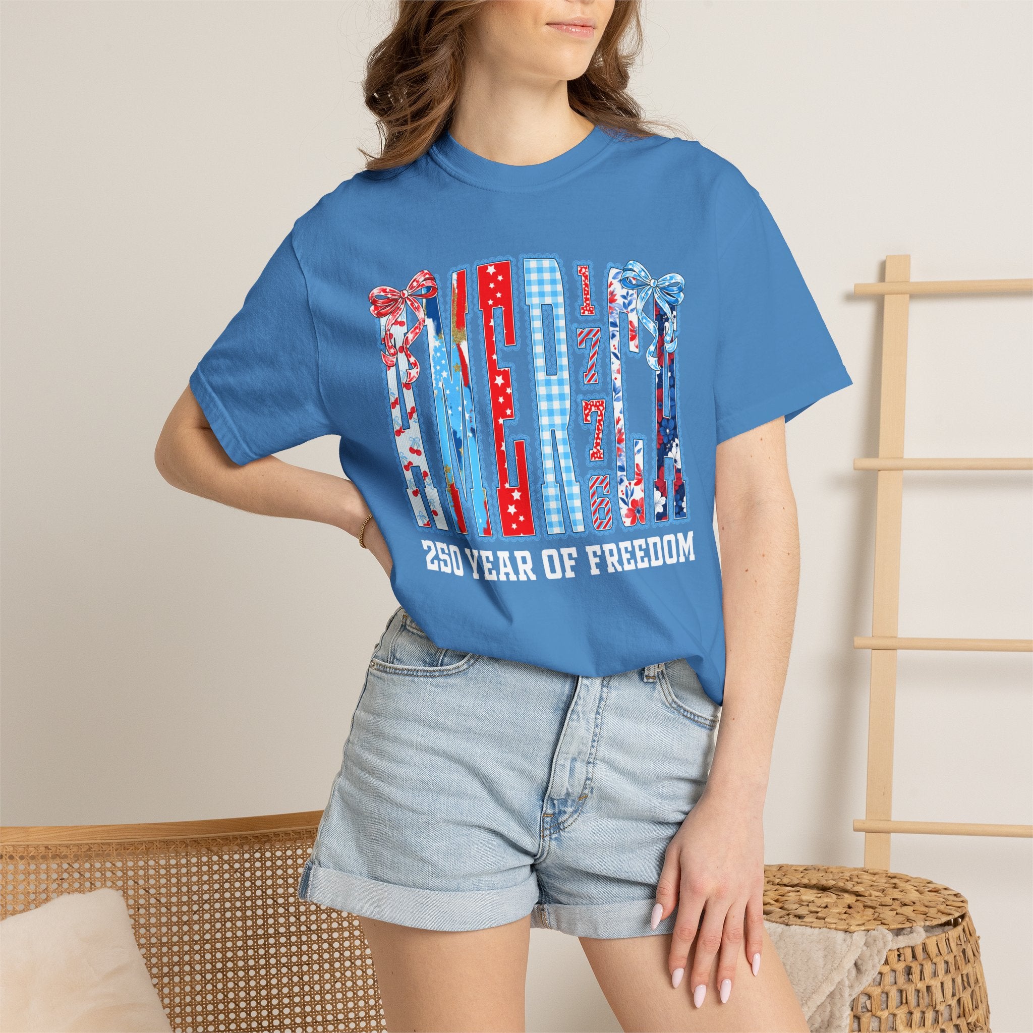 Patriotic Ribbon Flag T-Shirt — Red White Blue 4th of July Tee