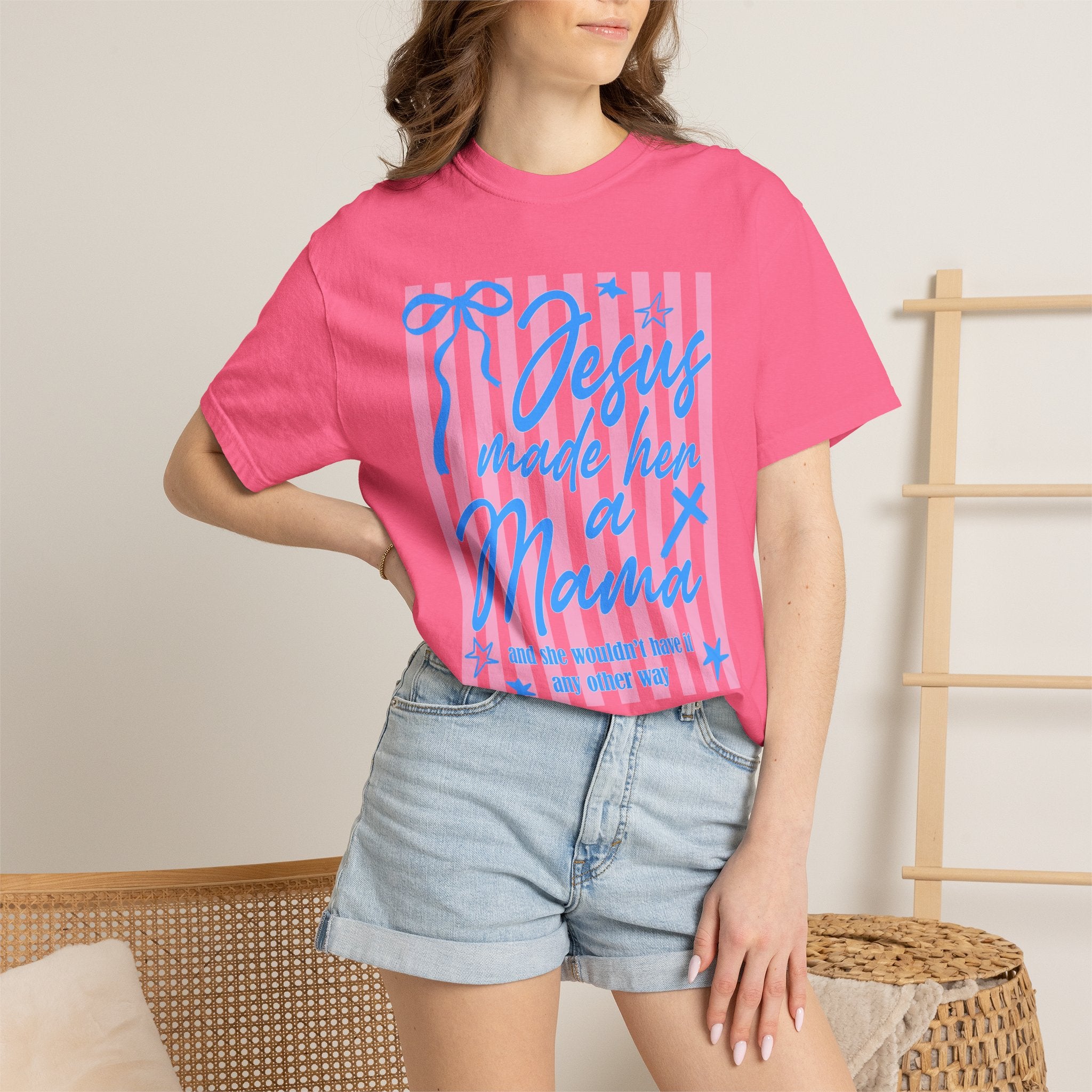 Jesus Made Her a Mama Graphic T-Shirt — Faith-Based Mother's Day Tee