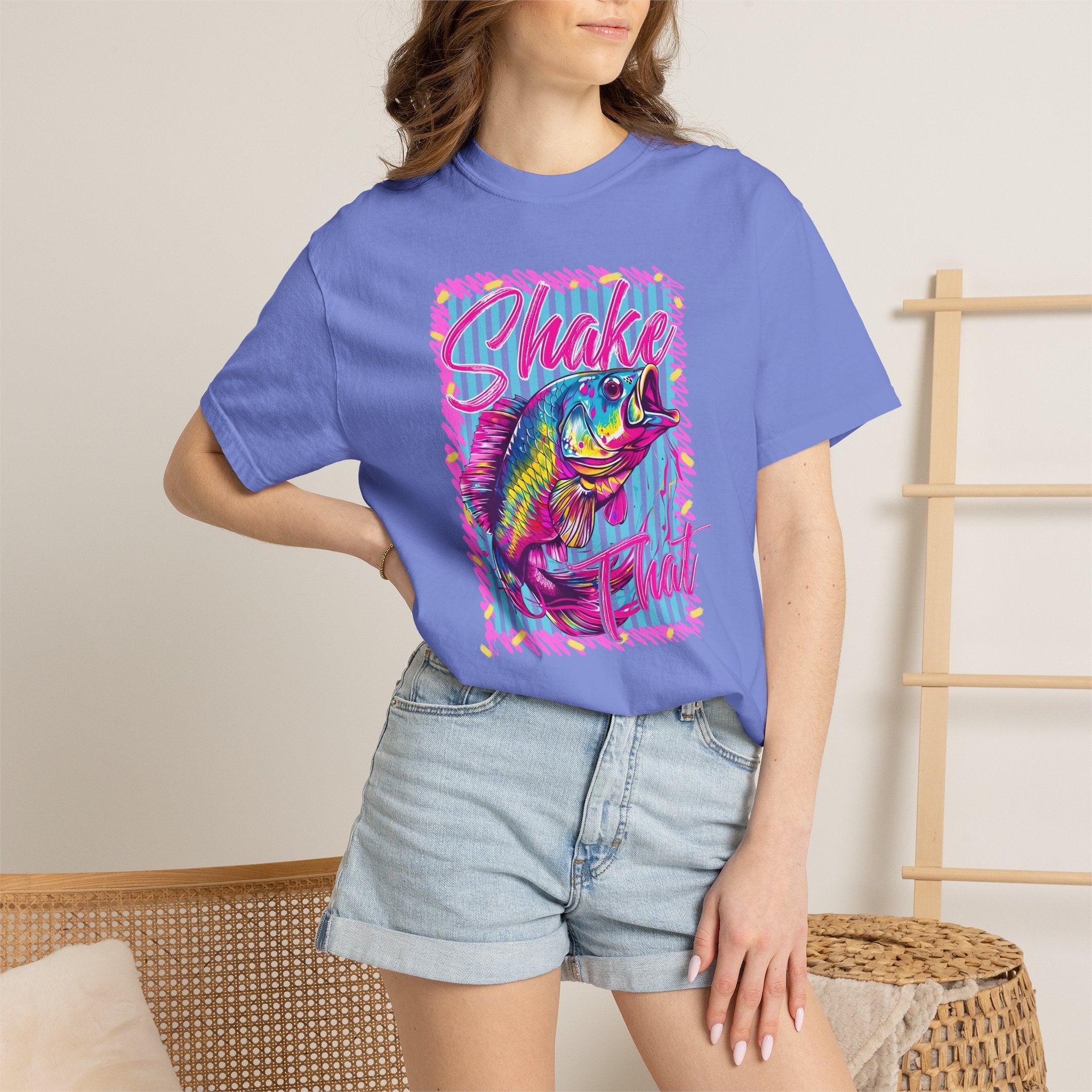"Shake That" — Retro Neon Fishing Tee