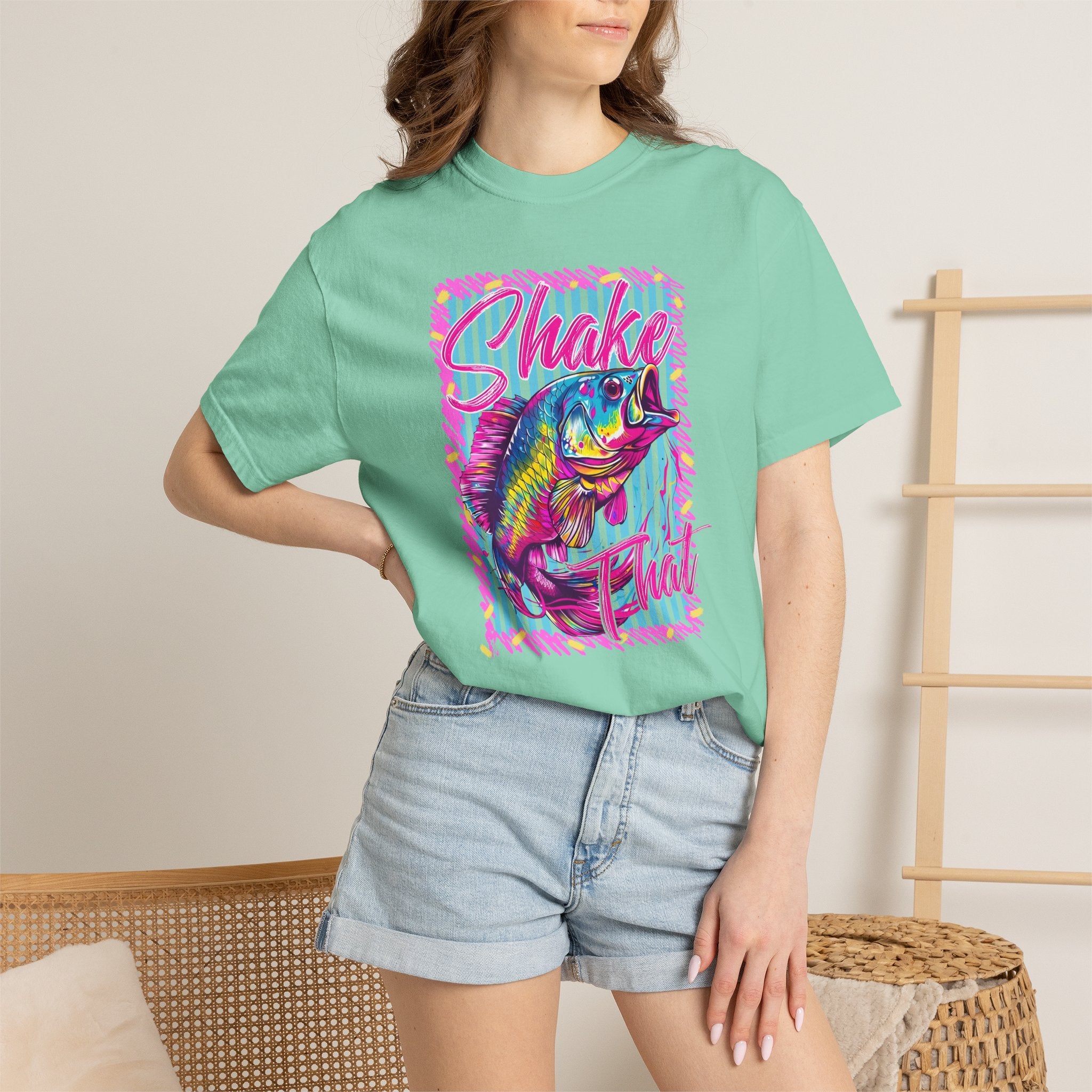 "Shake That" — Retro Neon Fishing Tee