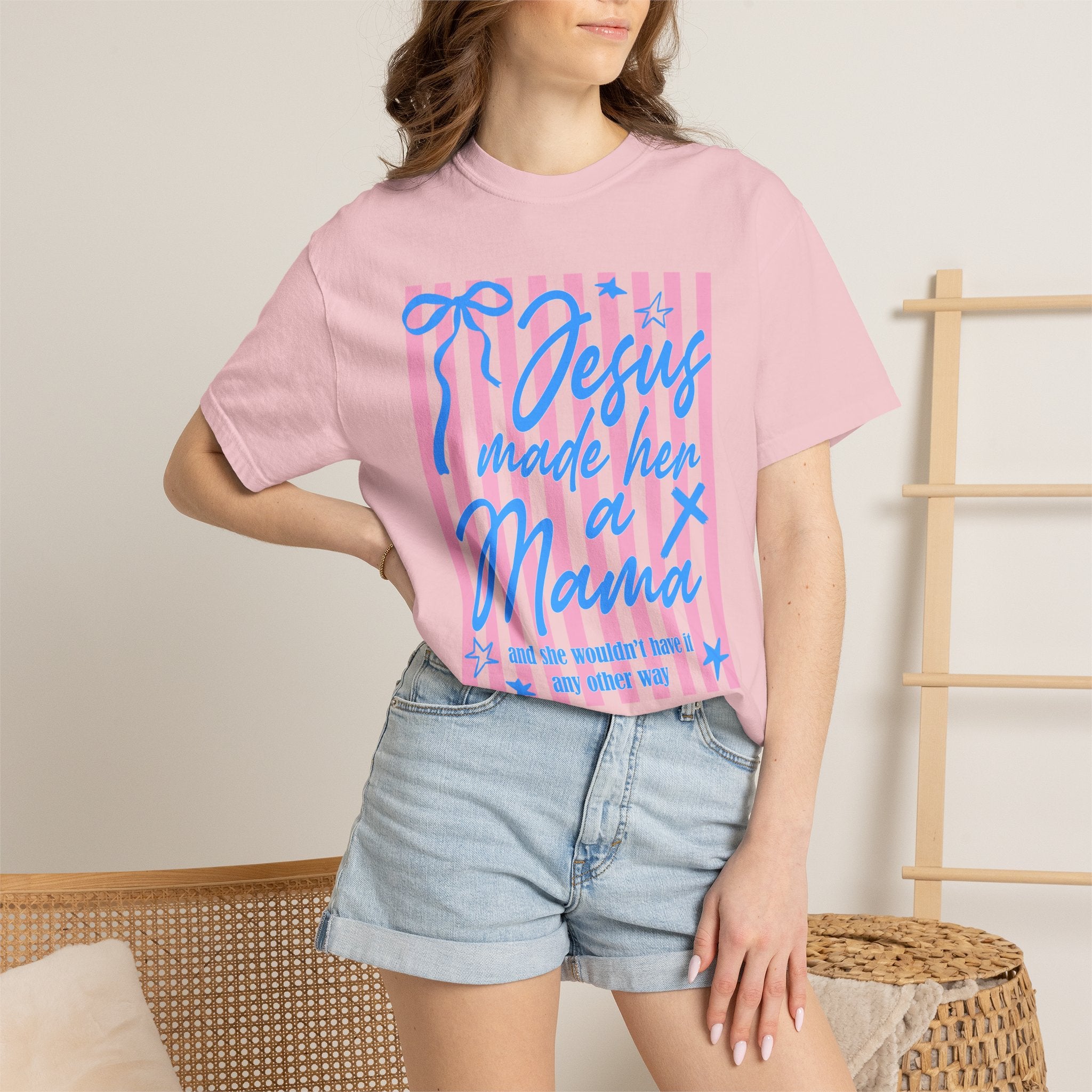 Jesus Made Her a Mama Graphic T-Shirt — Faith-Based Mother's Day Tee