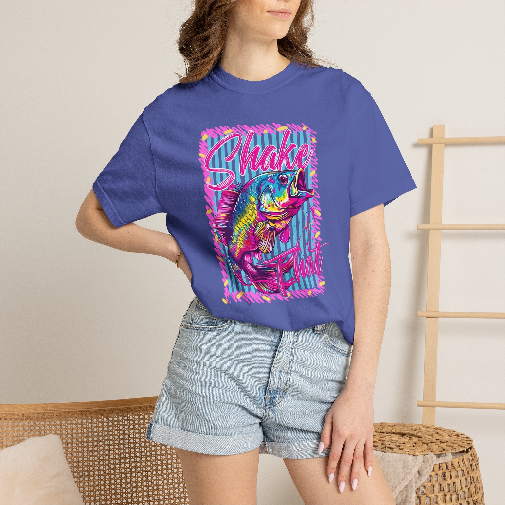 "Shake That" — Retro Neon Fishing Tee