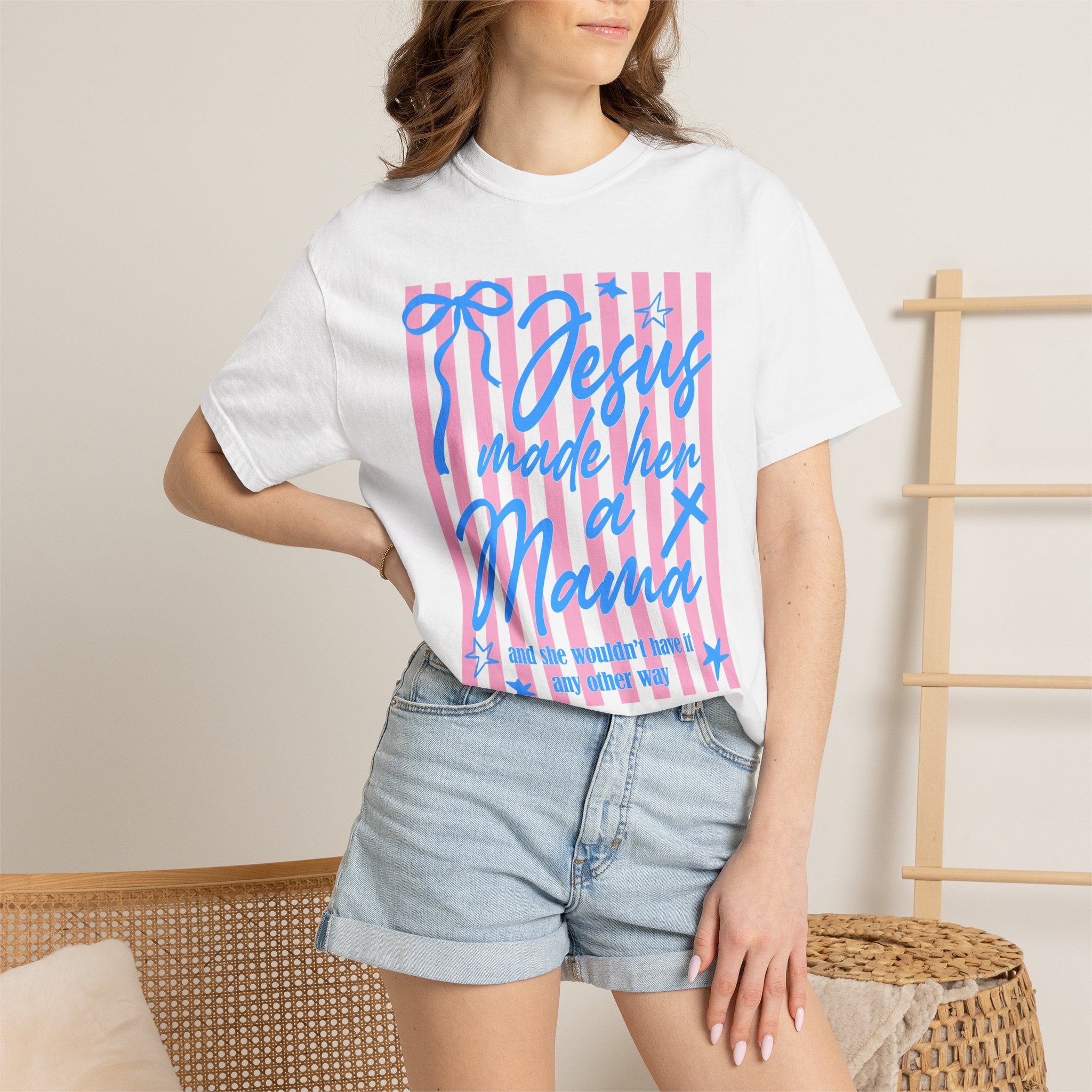 Jesus Made Her a Mama Graphic T-Shirt — Faith-Based Mother's Day Tee