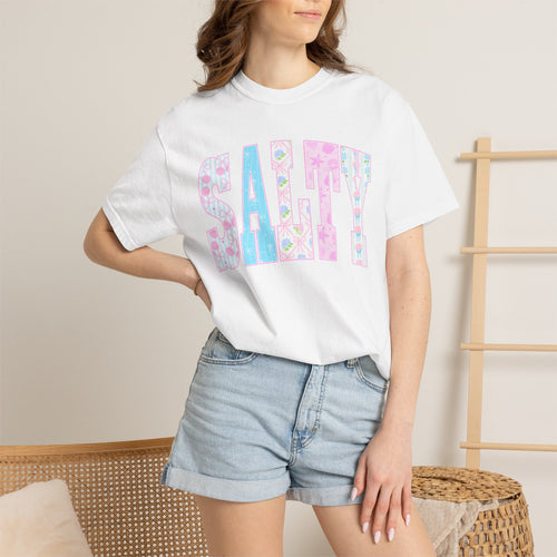 "SALTY" Floral Lettering T-Shirt