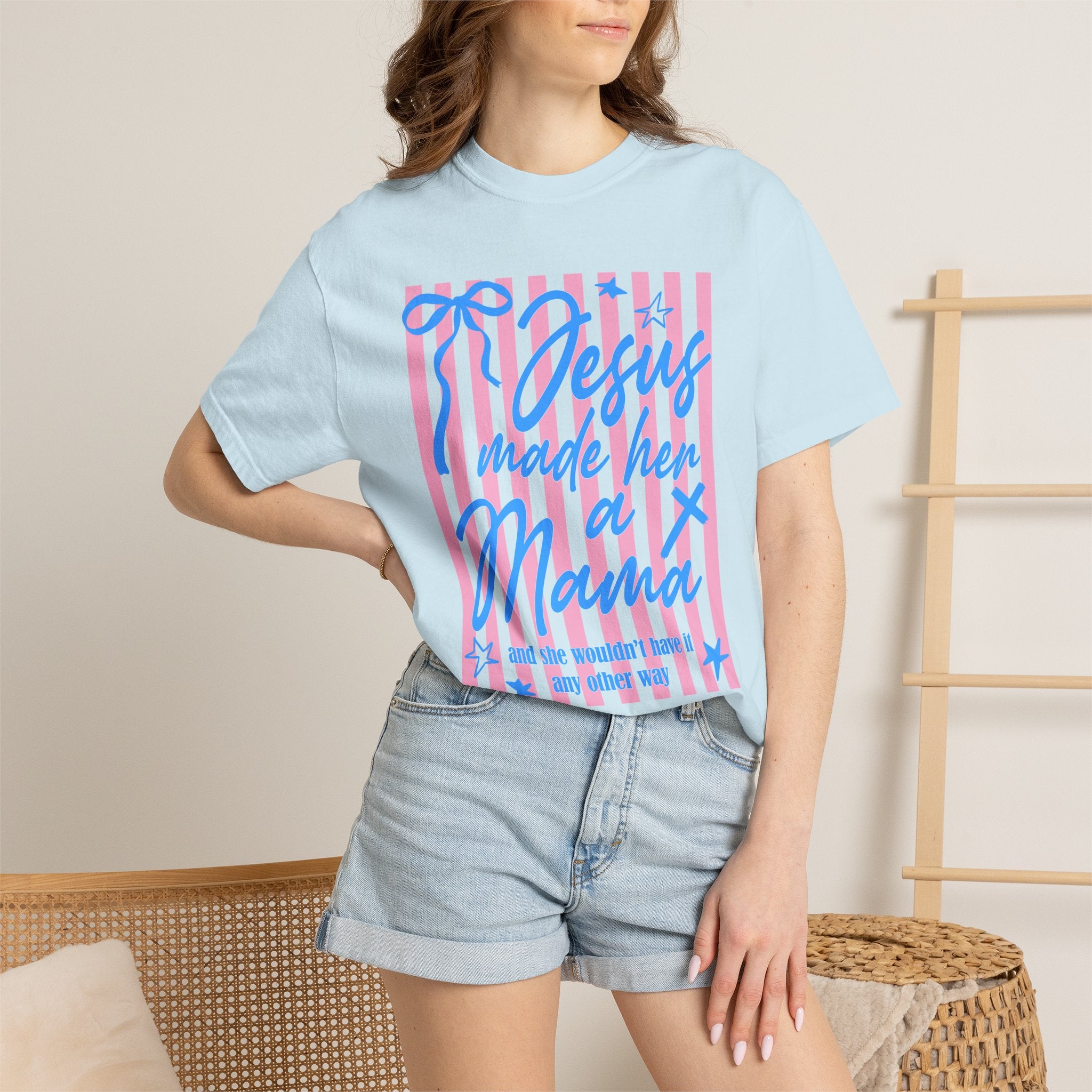Jesus Made Her a Mama Graphic T-Shirt — Faith-Based Mother's Day Tee
