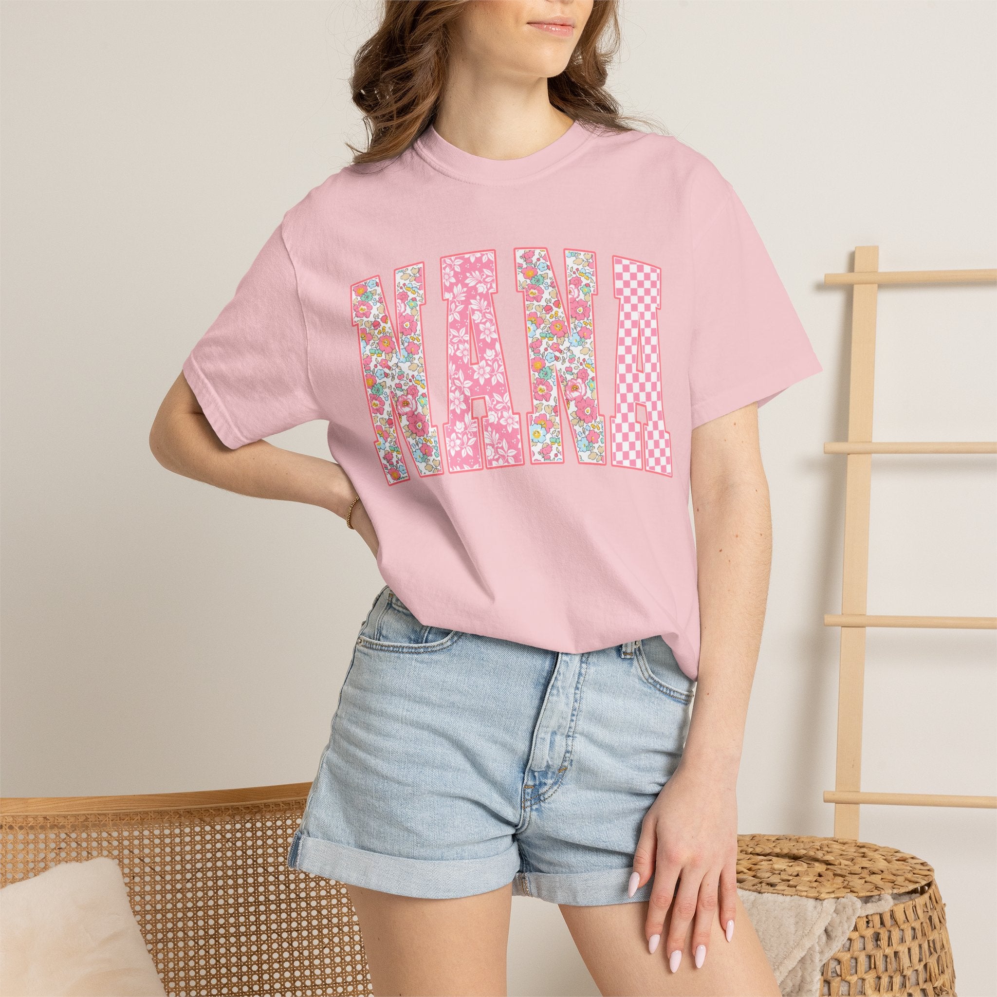 Nana Floral Pink Graphic Tee