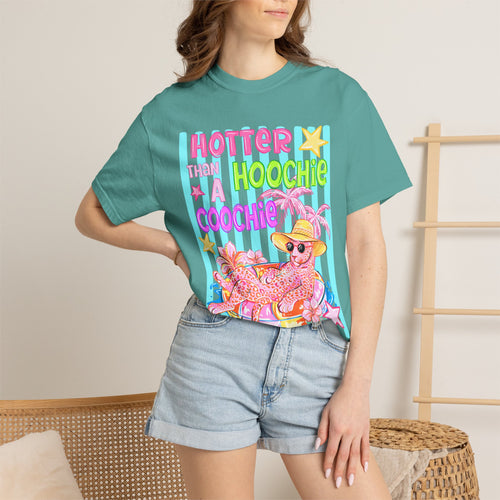 "Hotter Than a Hoochie Coochie" Retro Beach Tee