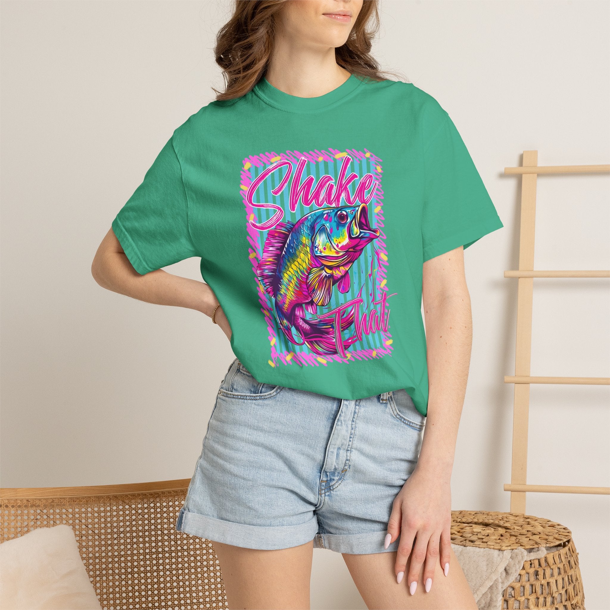 "Shake That" — Retro Neon Fishing Tee
