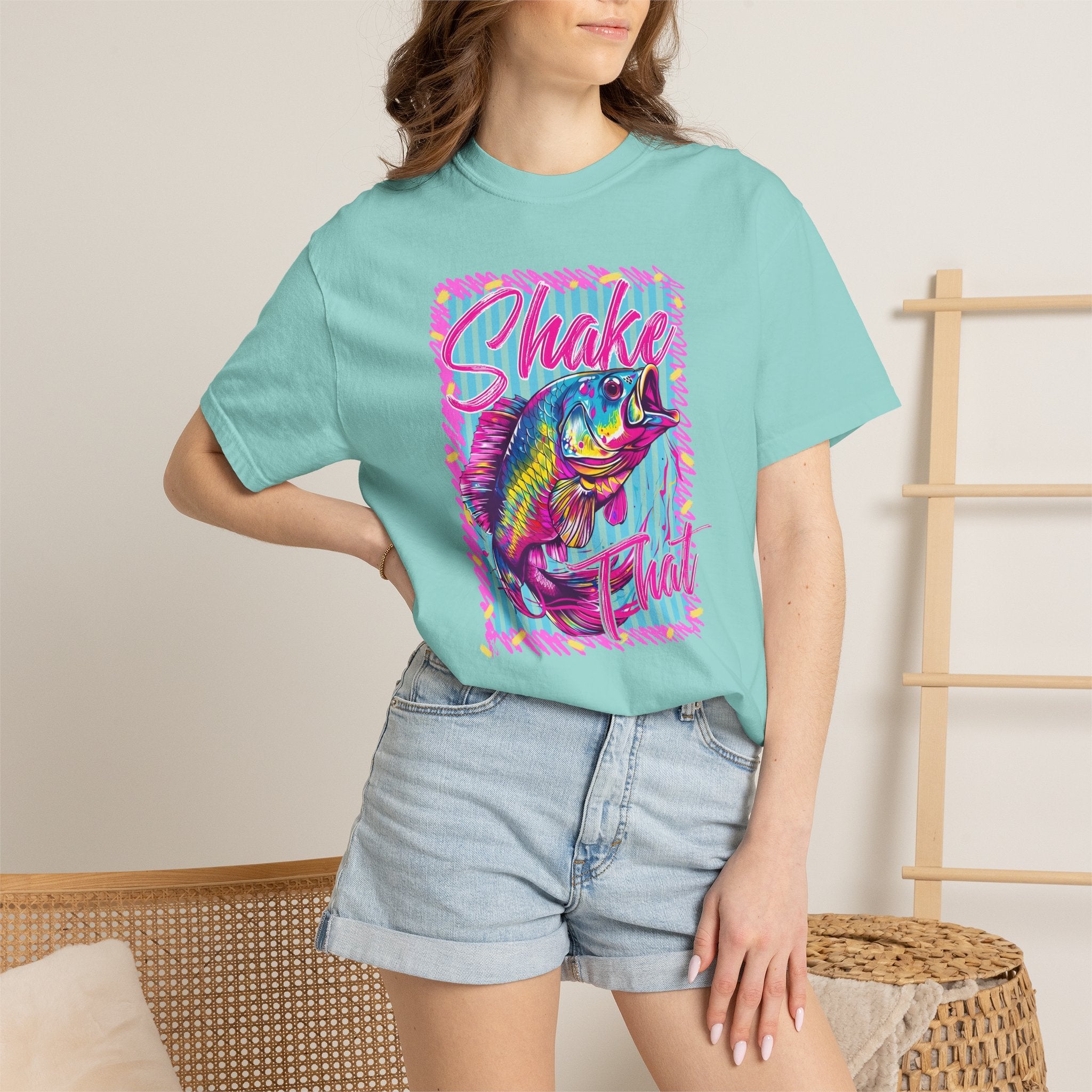 "Shake That" — Retro Neon Fishing Tee