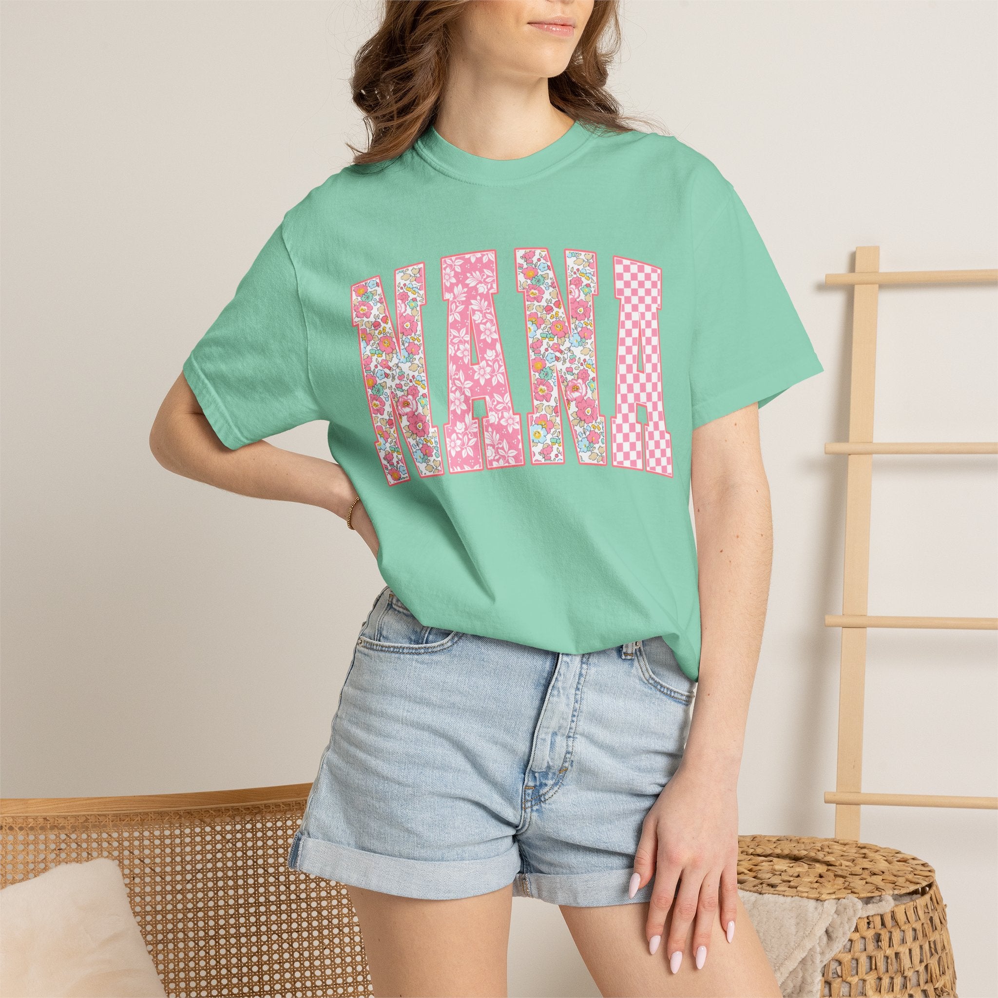 Nana Floral Pink Graphic Tee