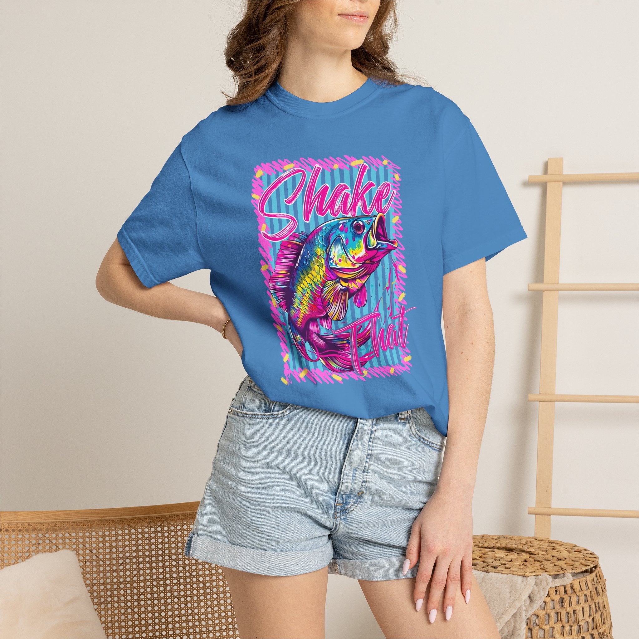 "Shake That" — Retro Neon Fishing Tee