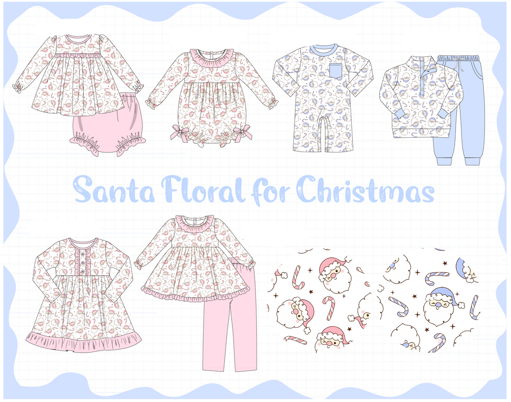 Blue&pink christmas santa claus candy cane collection