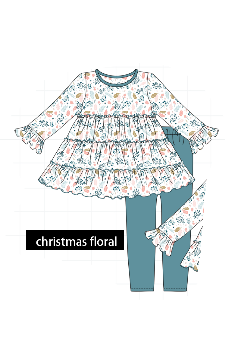 Christmas floral print tiered collection