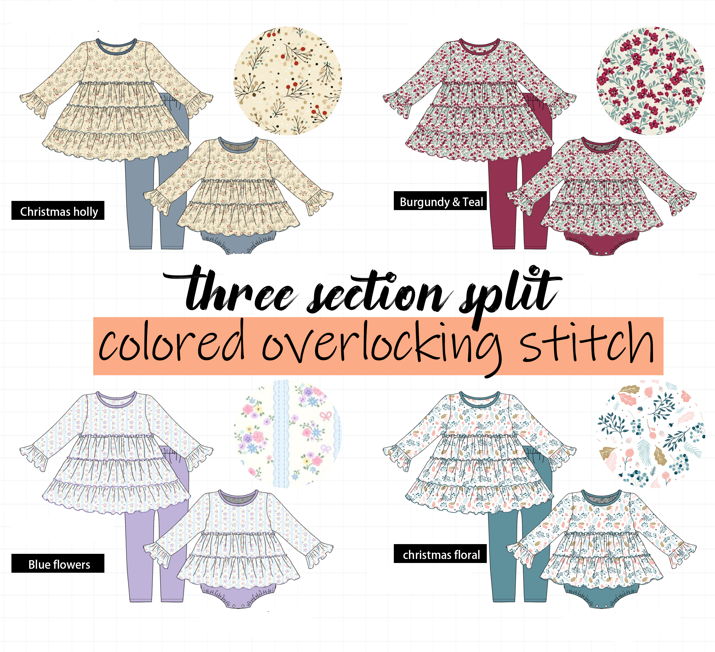 Christmas floral print tiered collection