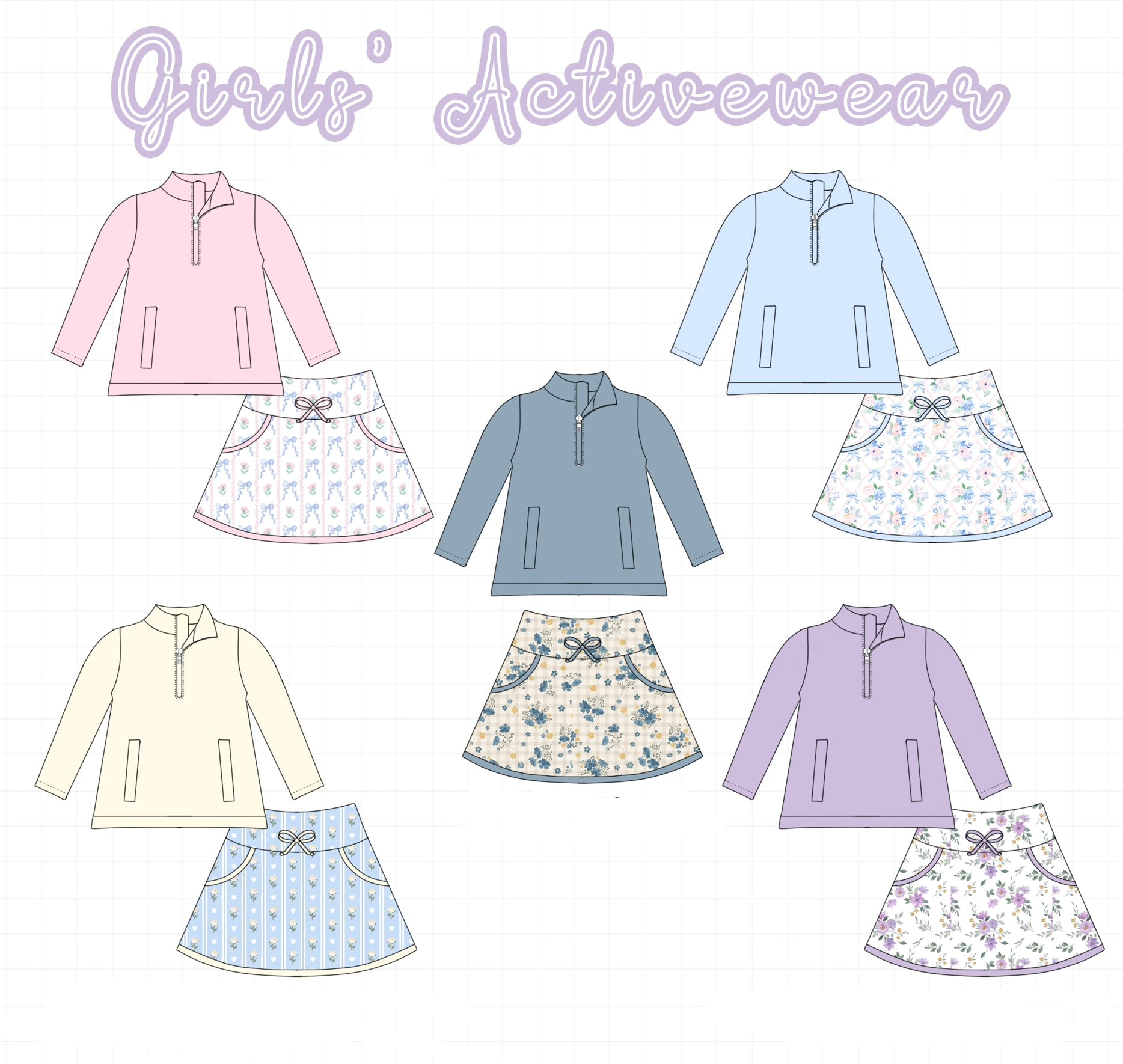 Multicolored floral active skorts set collection (ETA- MID/LATE NOVEMBER)