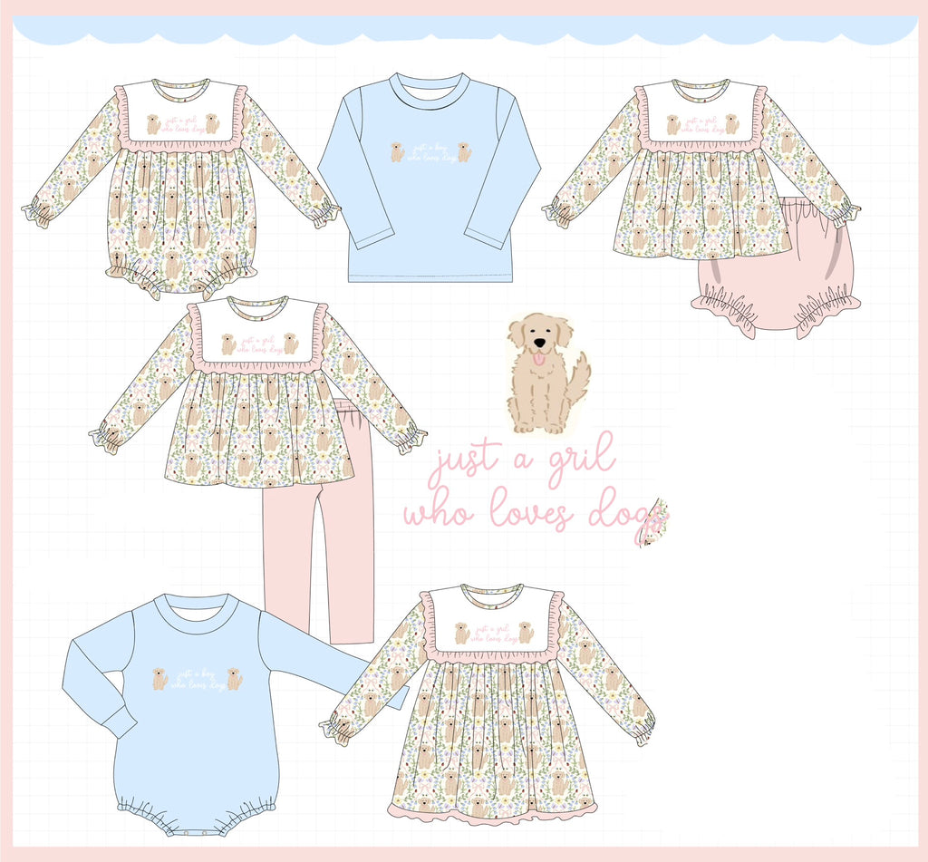 Pink&blue puppy embroidery collection (ETA-MID/LATE NOVEMBER)