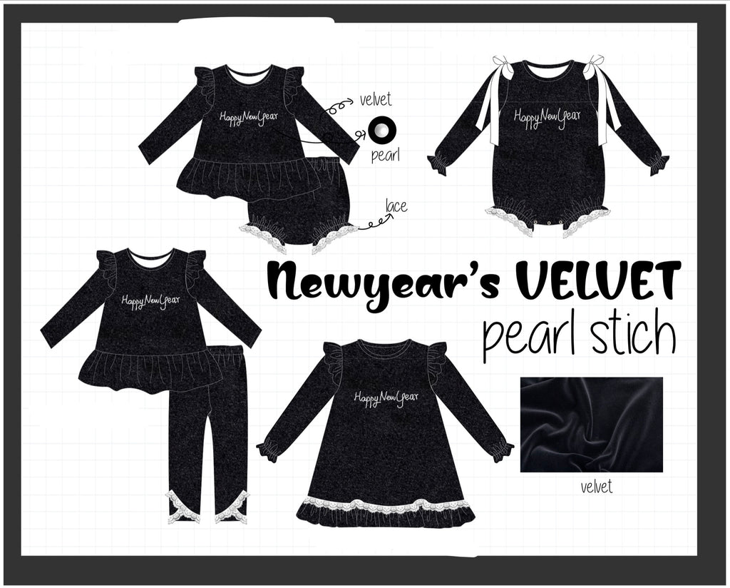 Black happy new year velvet pearl collection (ETA-MID/LATE NOVEMBER)