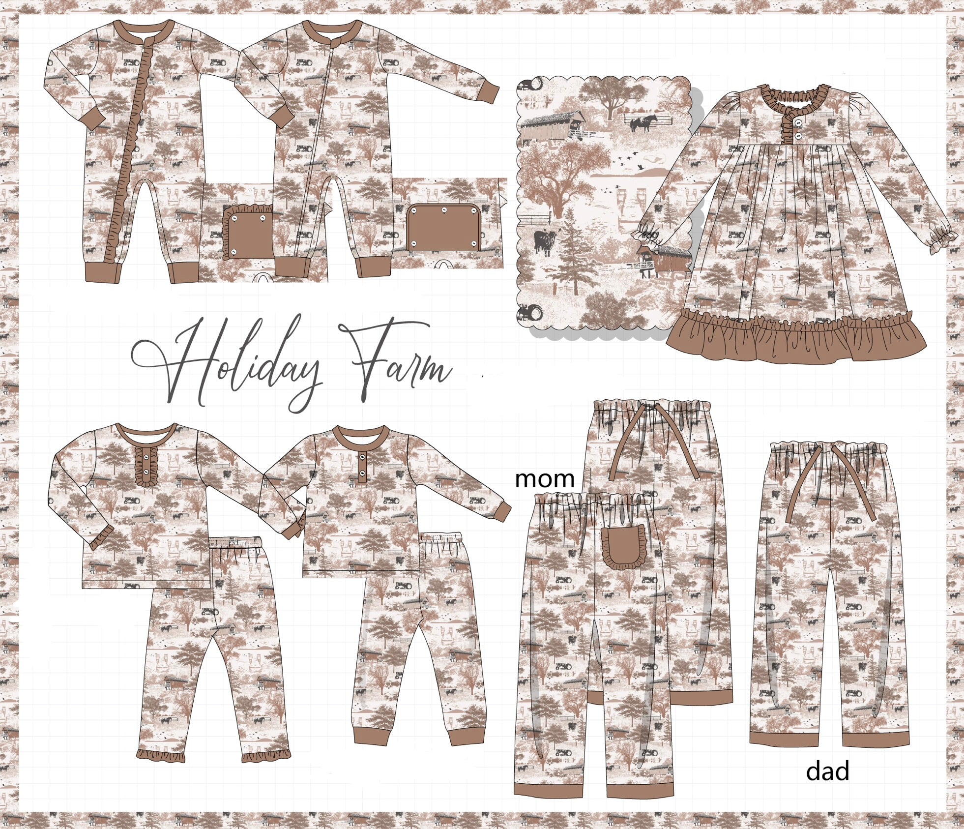 Brown farm print collection (ETA-MID/LATE NOVEMBER)