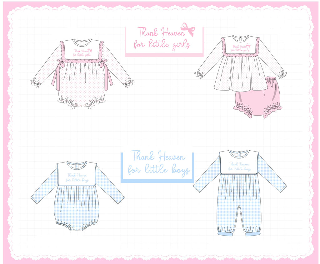 Pink&blue embroidery dot gingham collection (ETA-MID/LATE NOVEMBER)